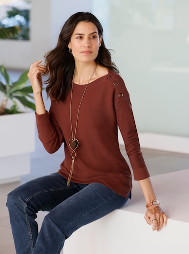 Strickpullover - rotbraun