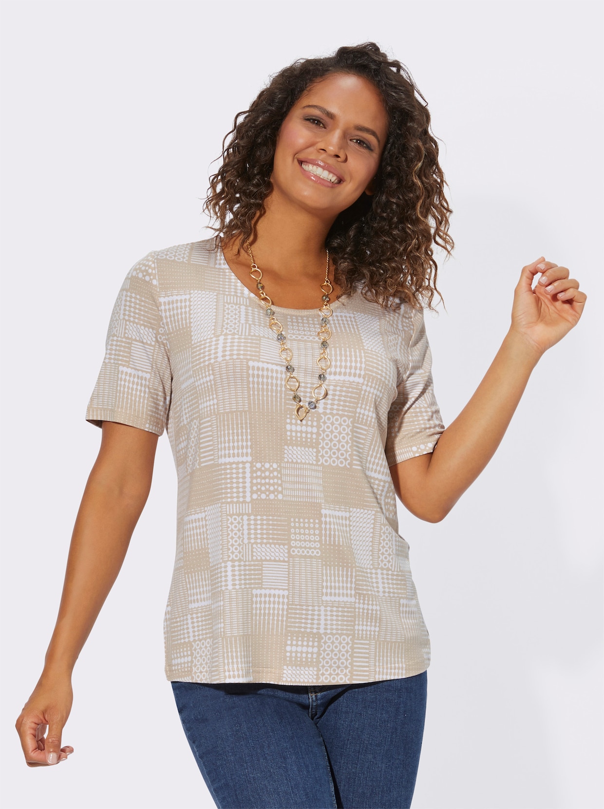 Shirt - sand-ecru-bedruckt