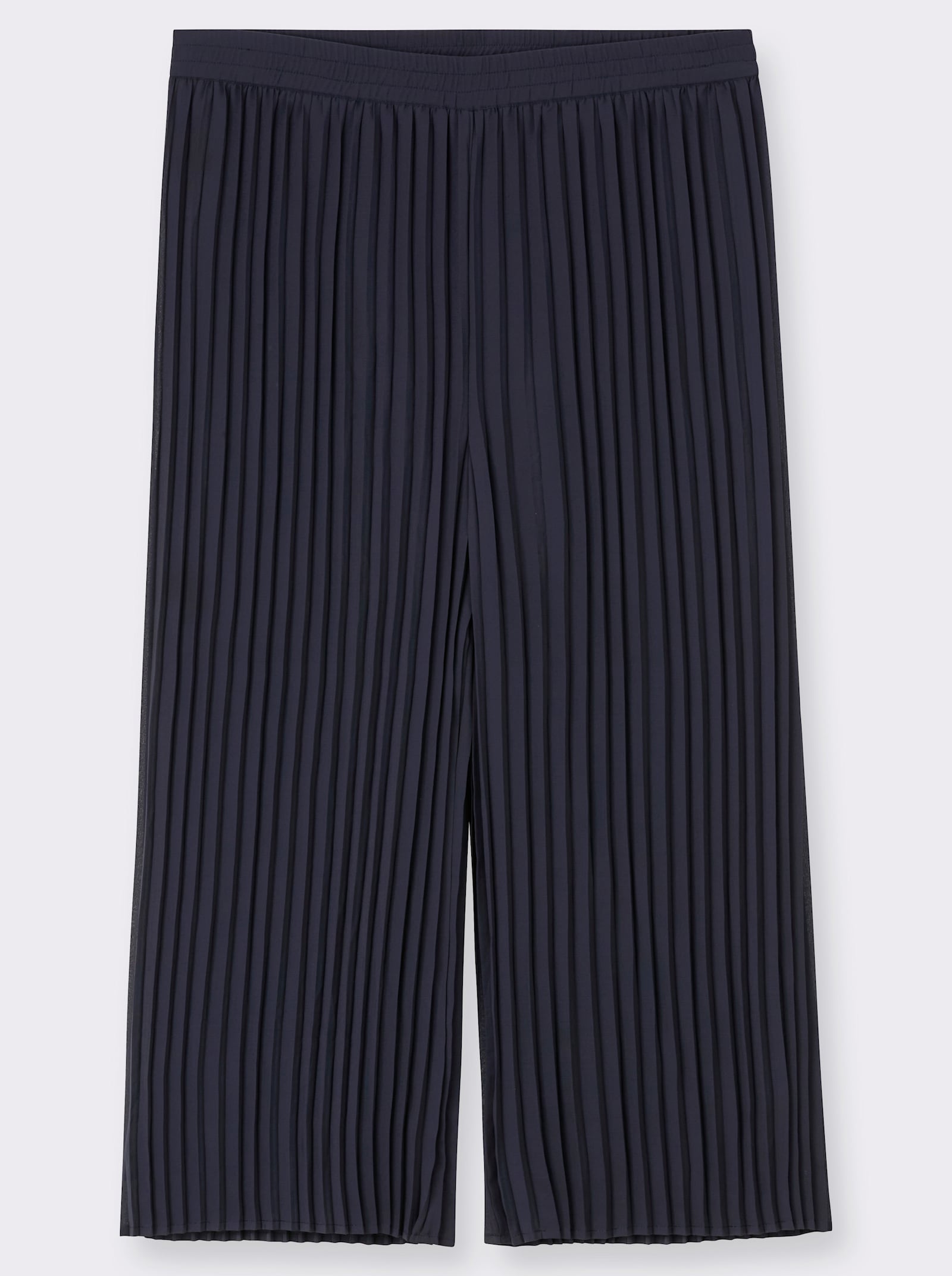 sheego 7/8-Hose aus fließender Plissee-Qualität - tiefblau