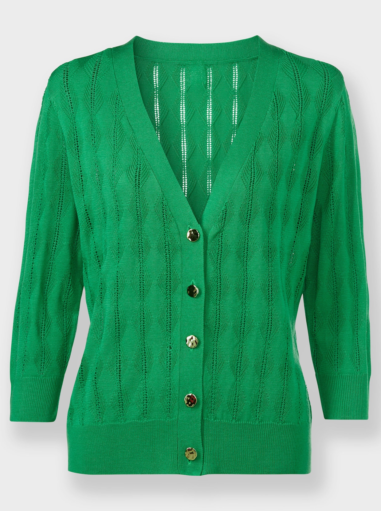 heine Veste en tricot ajouré - vert pomme