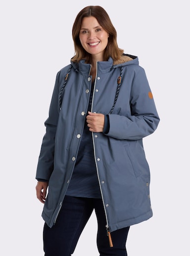 sheego Parka mit kuscheligem Teddyfutter - rauchblau