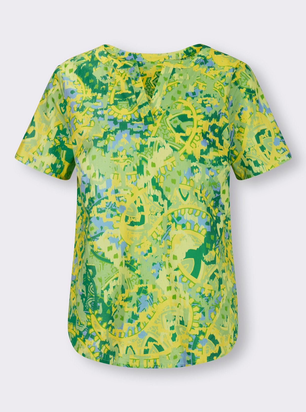 heine Blouse met korte mouwen - limoen/aqua bedrukt