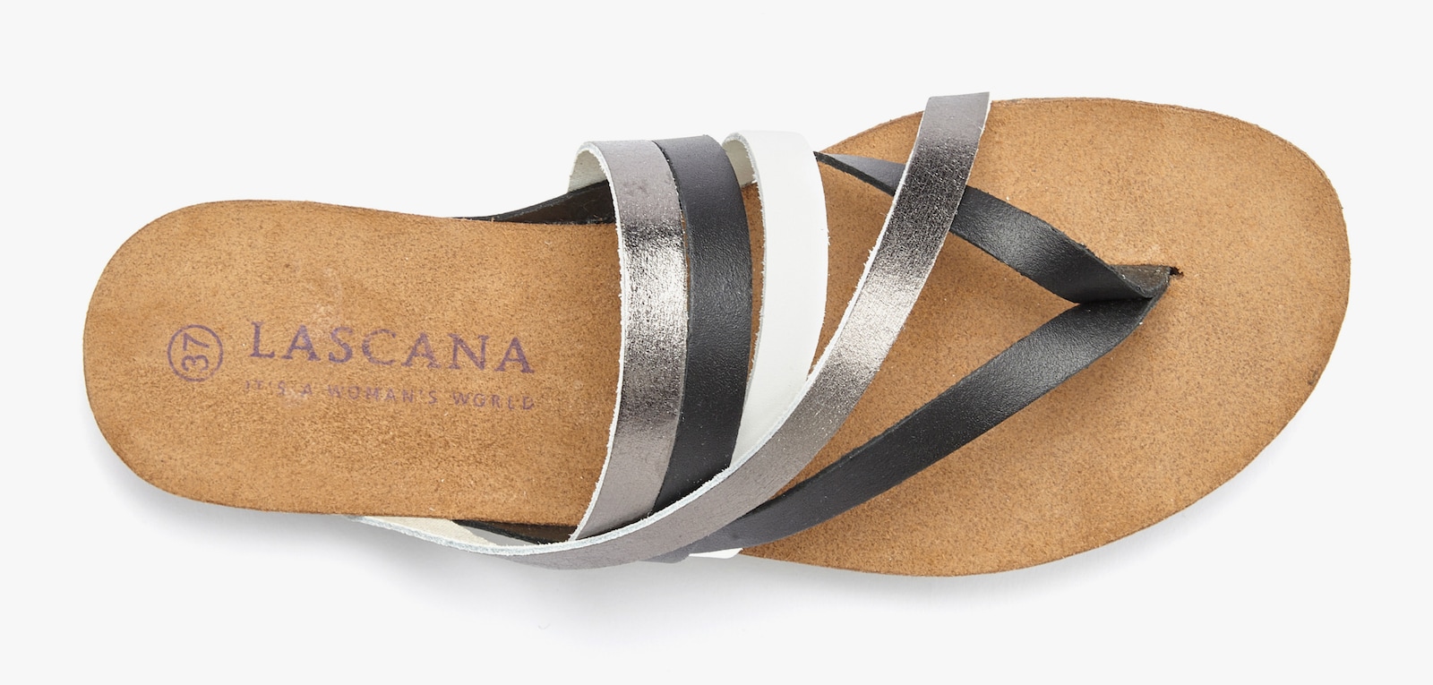 LASCANA Zehentrenner - schwarz-silberfarben