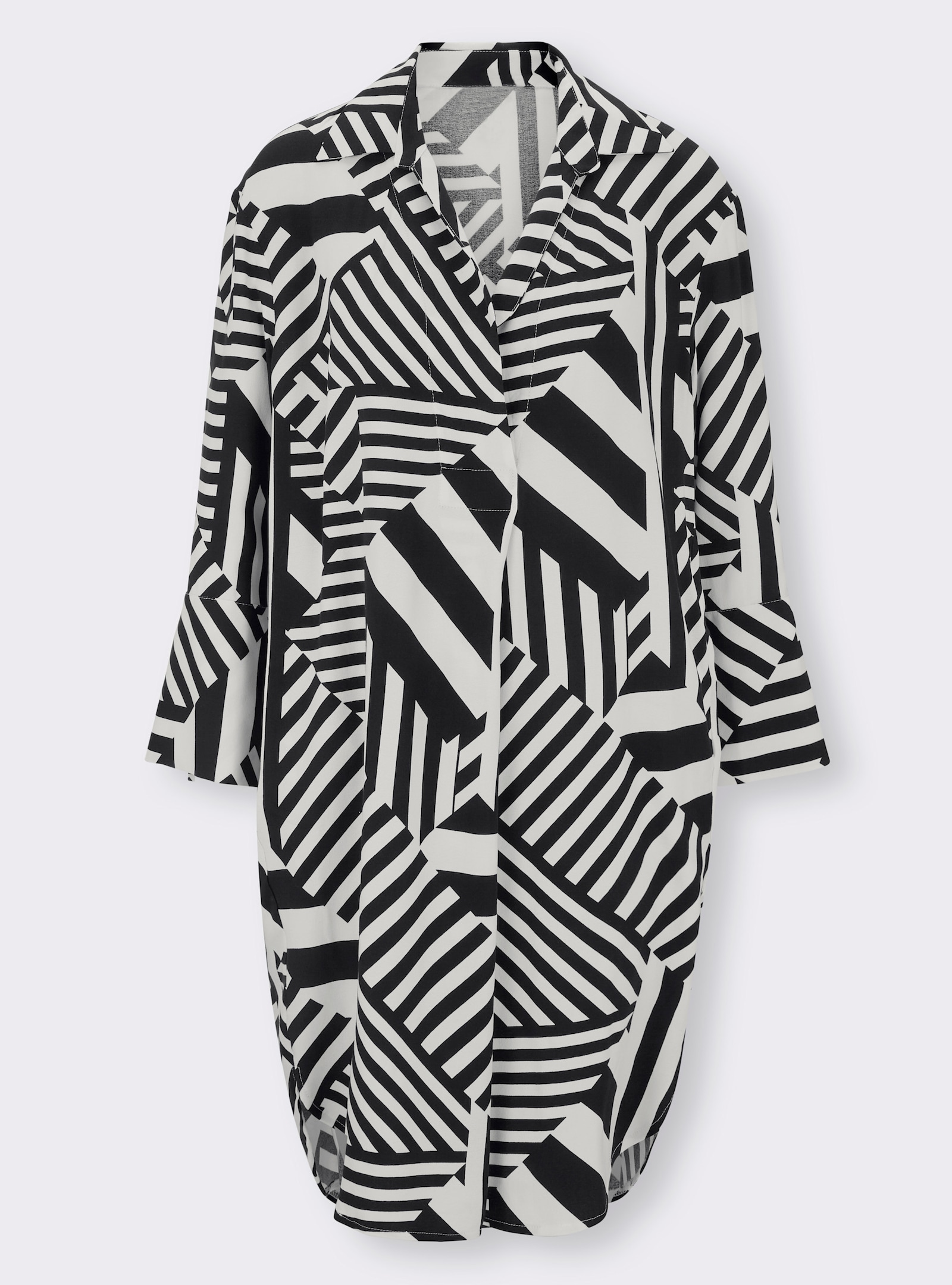 heine Druckkleid aus reiner Viskose - schwarz-weiss-gestreift