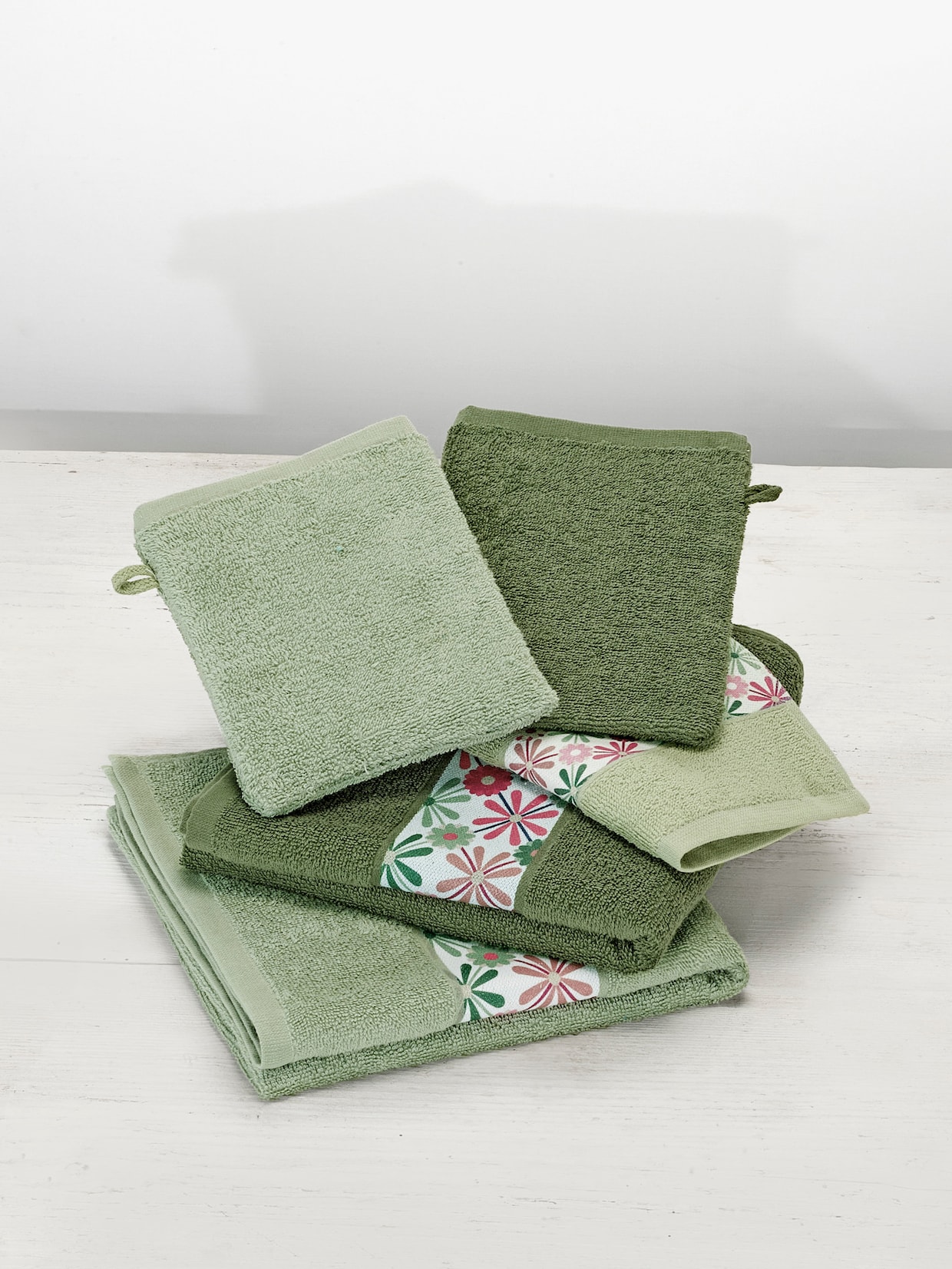5tlg. Handtuch-Set - grün