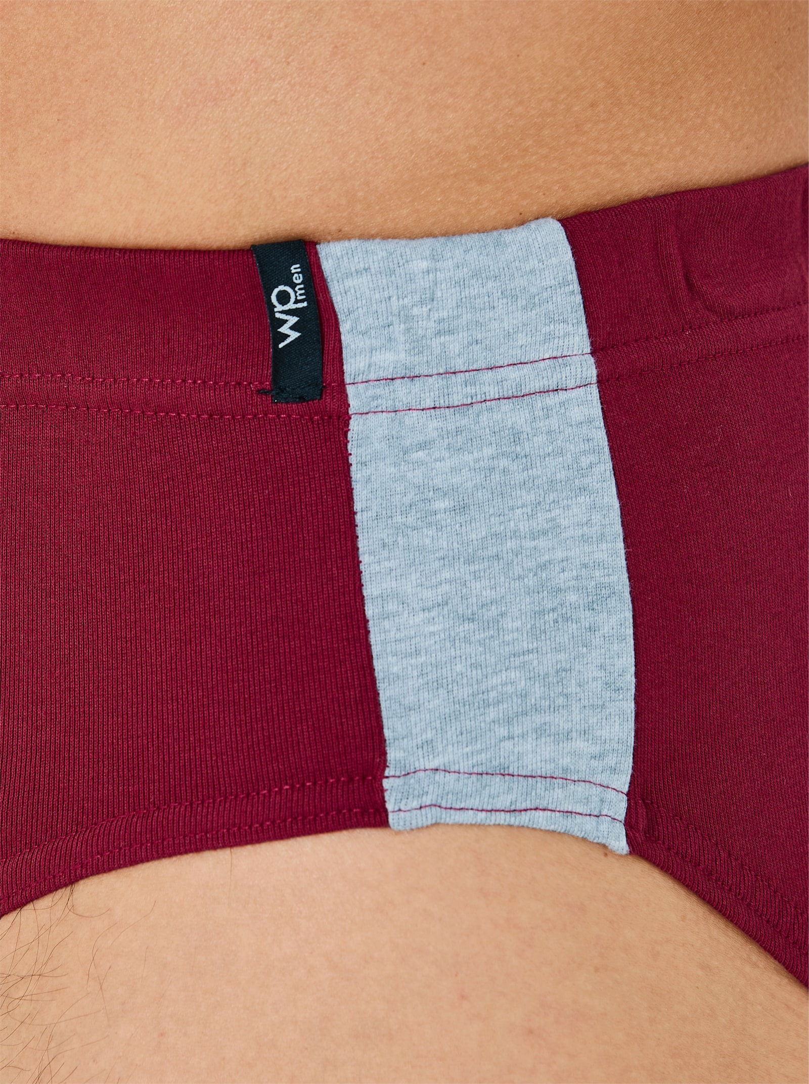 wäschepur men Slip - schwarz + marine + grau-meliert + dunkelrot