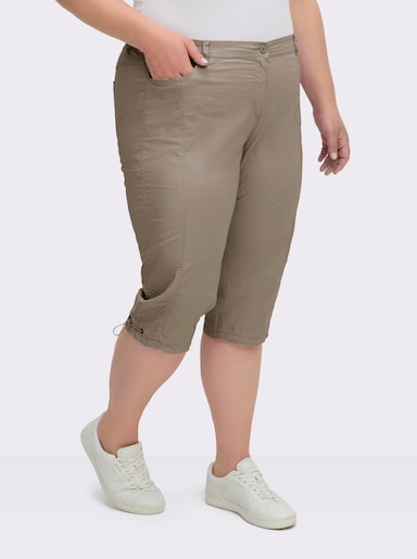 Caprihose mit Gummizug am Beinabschluss - taupe