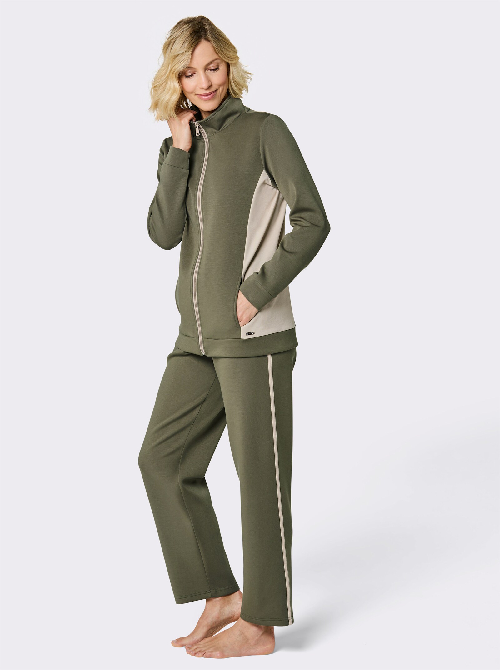 feel good Hausanzug mit Modal - khaki-beige