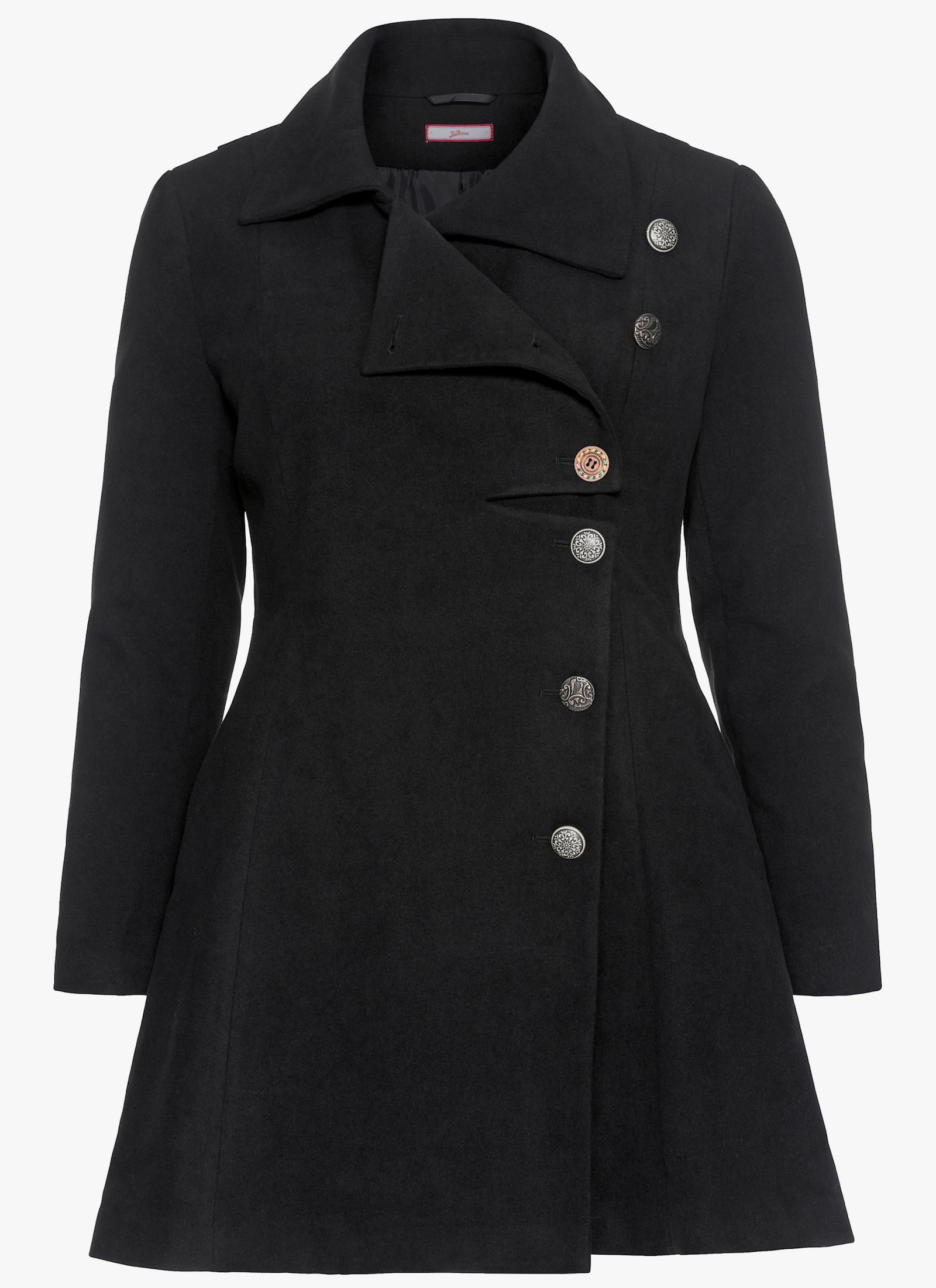 sheego by Joe Browns Kurzmantel in asymmetrischem Schnitt - schwarz