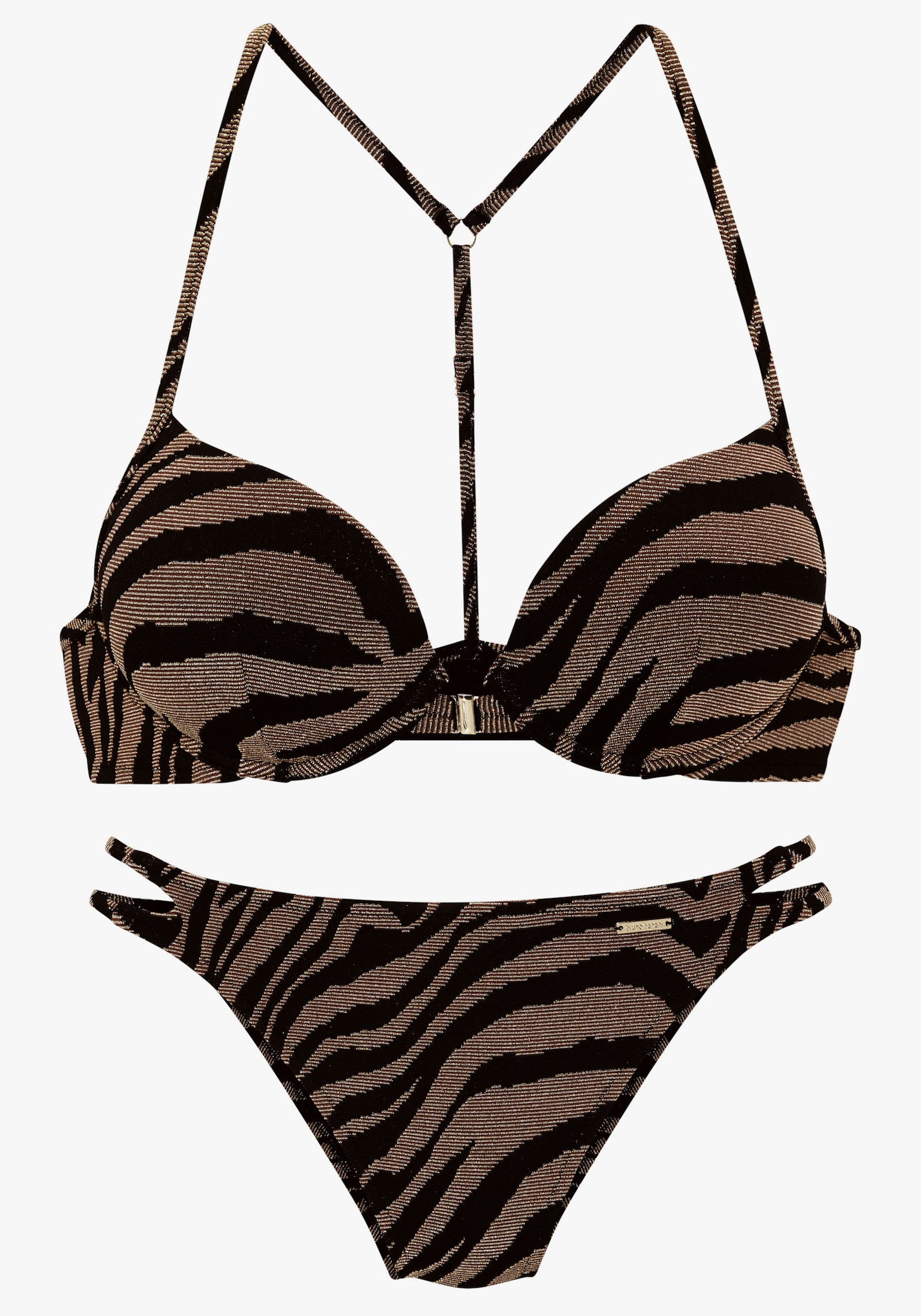 Bruno Banani Push-Up-Bikini - schwarz-gold
