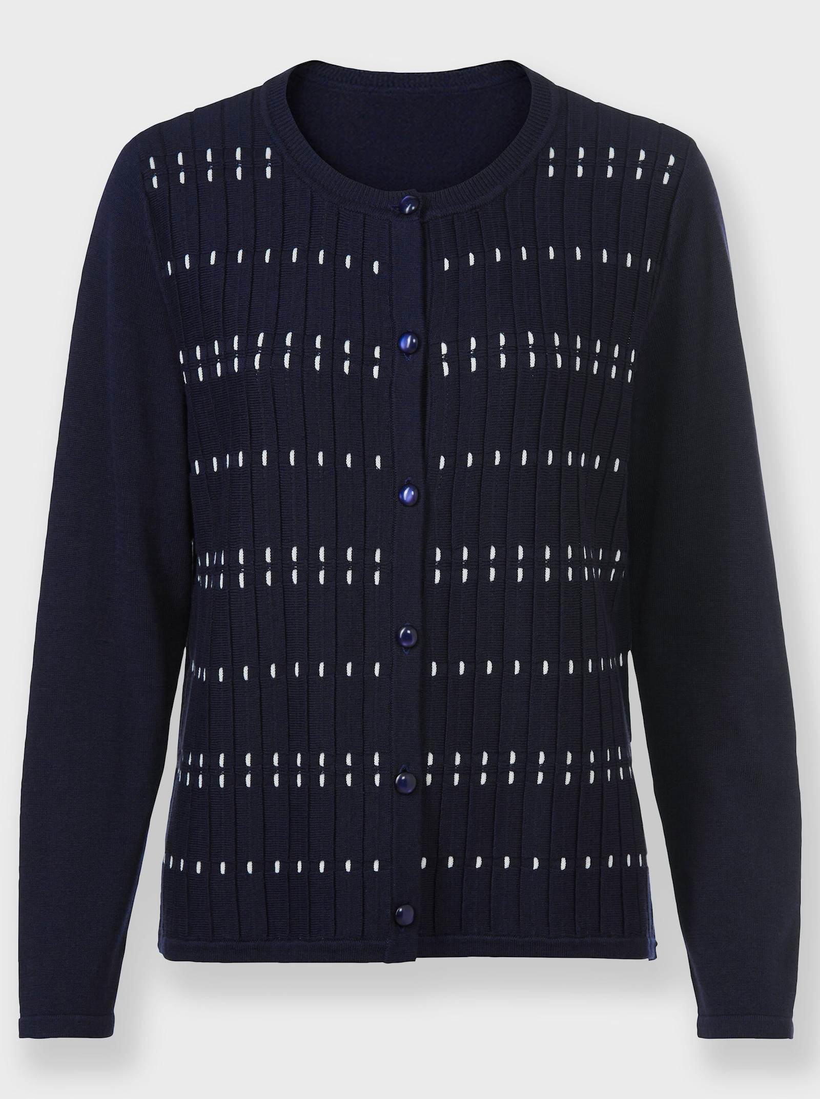 Strickjacke in dezentem Glanz - marine