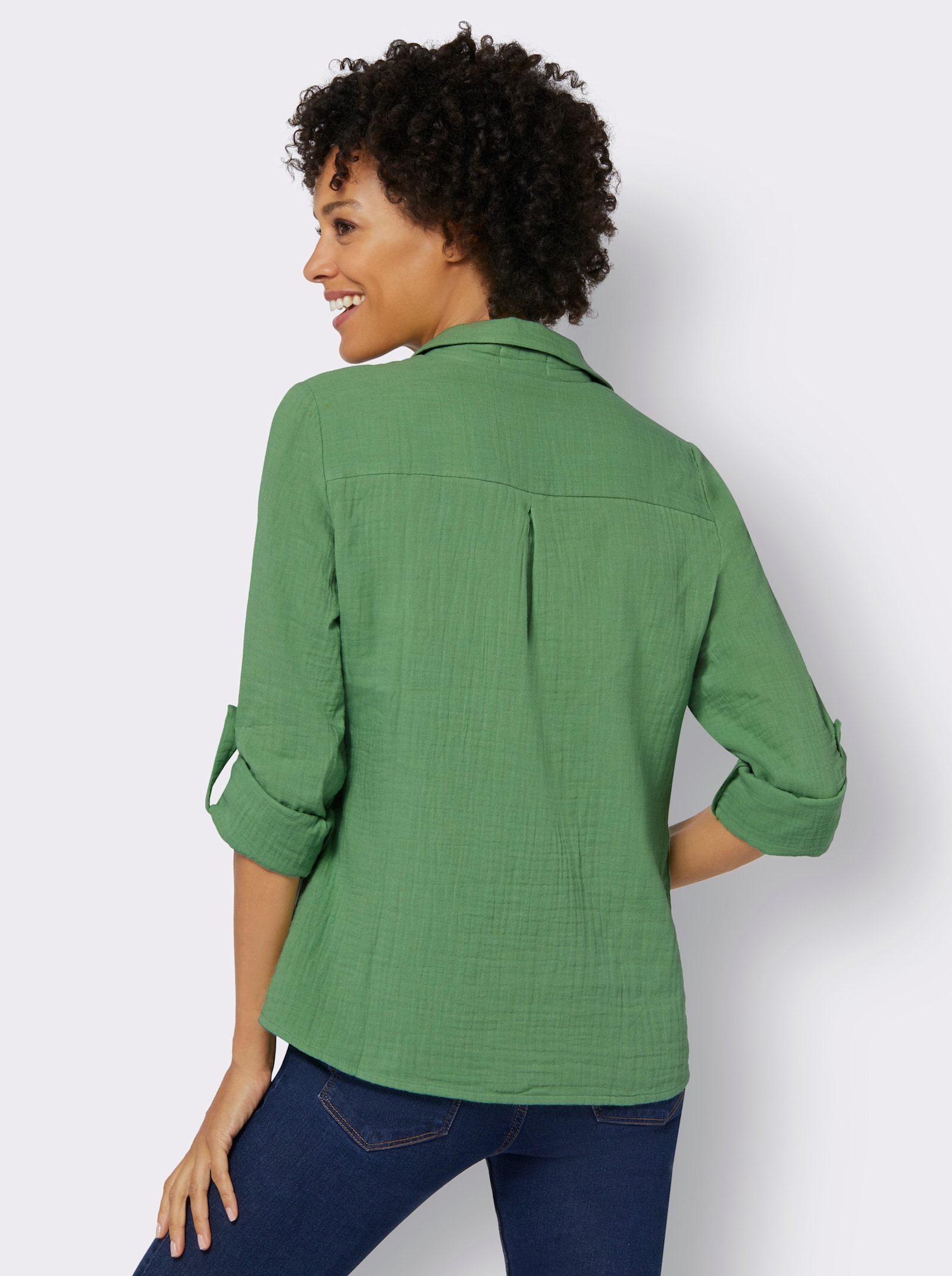 Hemdbluse mit Reverskragen - apfel