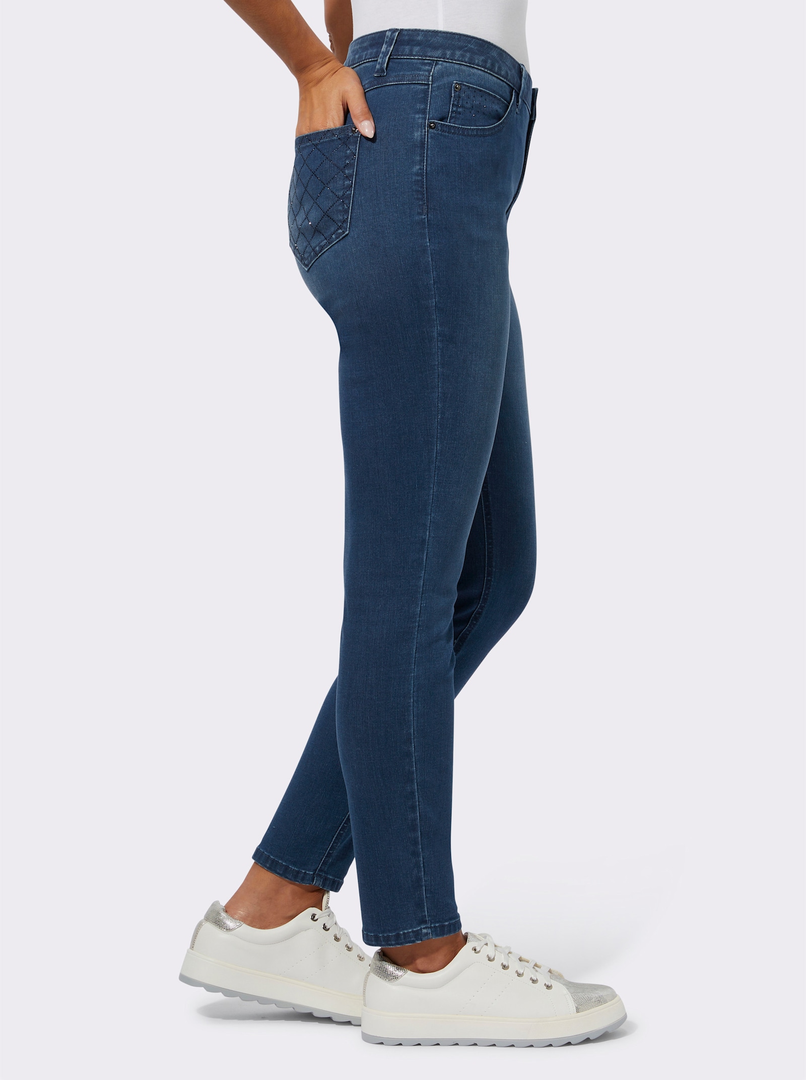 5-Pocket-Jeans im hochwertigen Material-Mix - blue-stone-washed