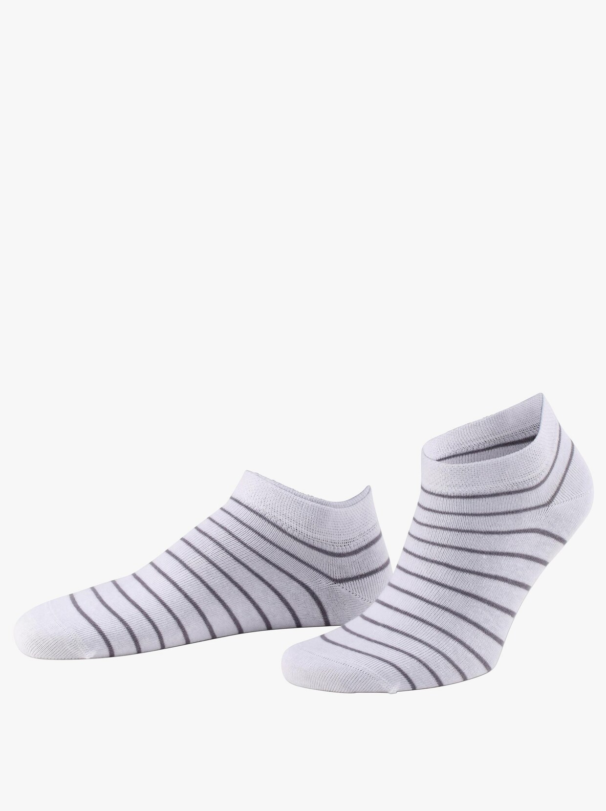 wäschepur Dámské nízké ponožky do tenisek - stříbrná-bílá-proužek