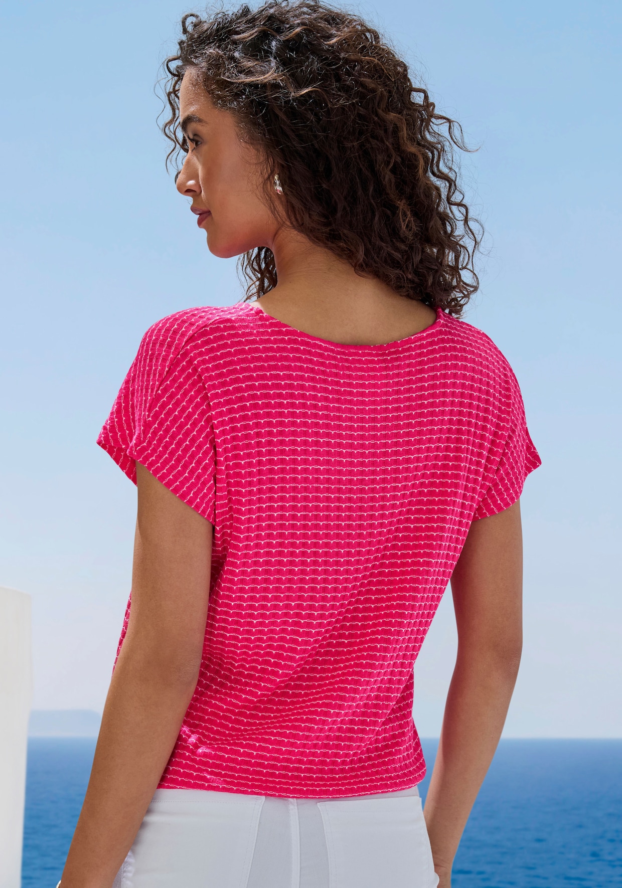 Vivance Shirt met korte mouwen - koraal, crème