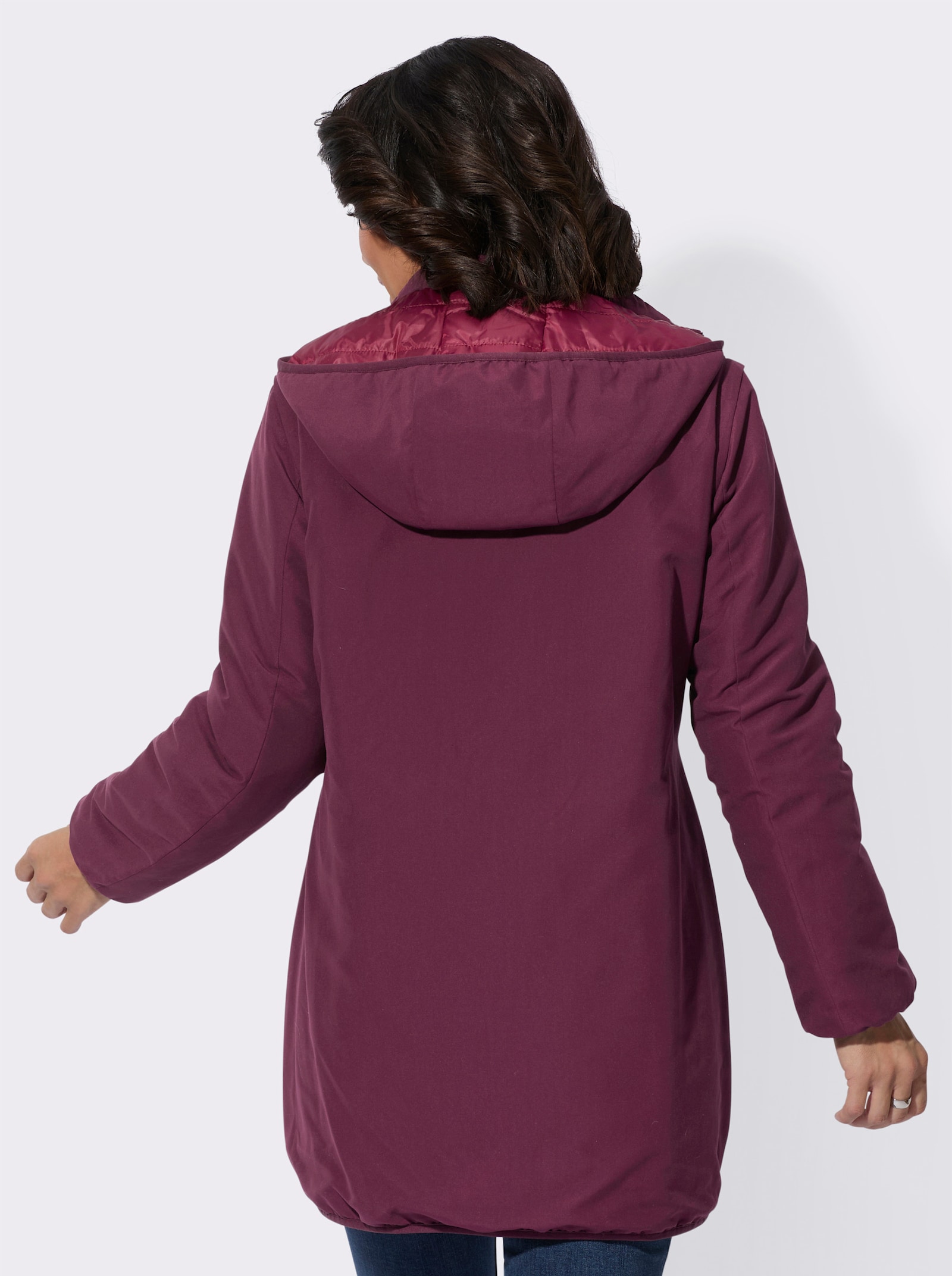 Longjacke mit Wendefunktion - bordeaux