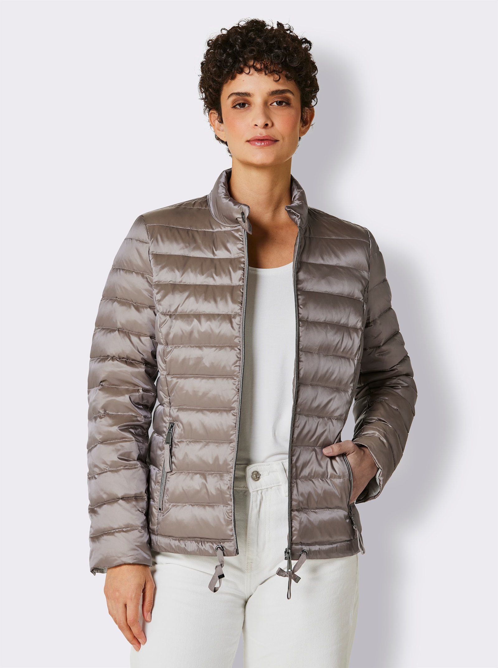 CREATION L PREMIUM Leichtdaunenjacke mit Pack-away-Beutel für unterwegs - taupe-hellgrau