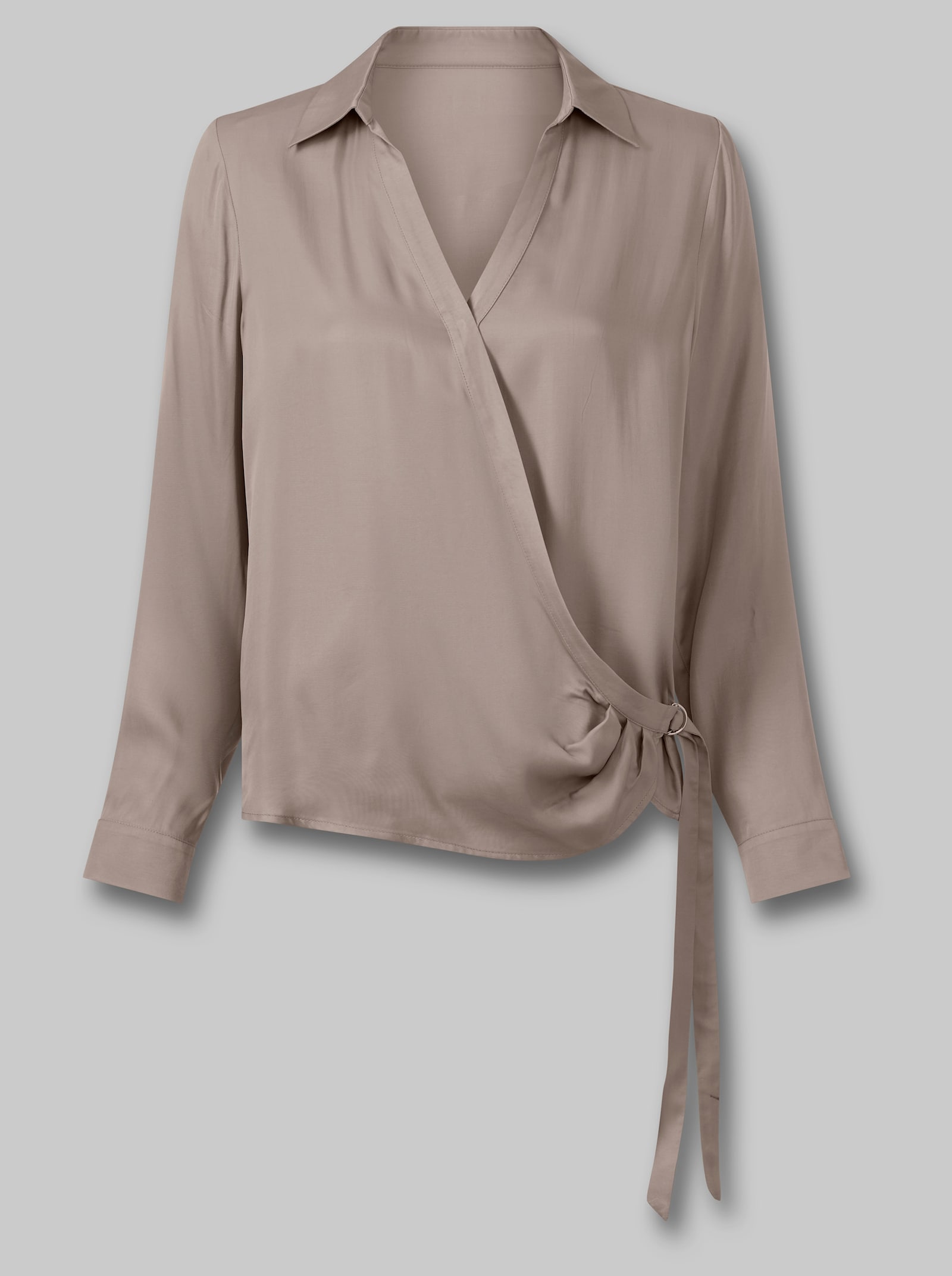heine Wickelbluse aus schimmernder VIskose - taupe