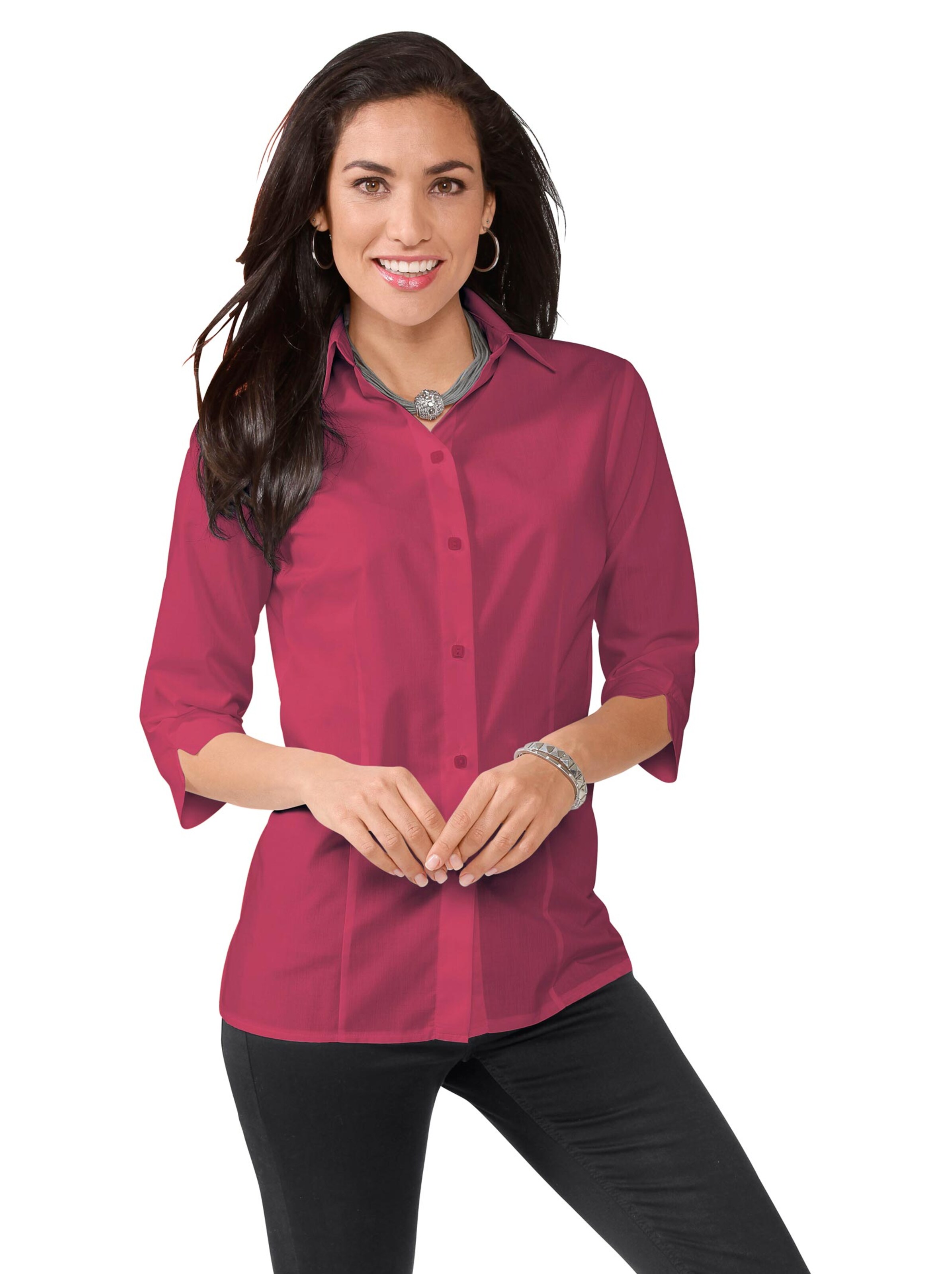 Hemdbluse - weinrot