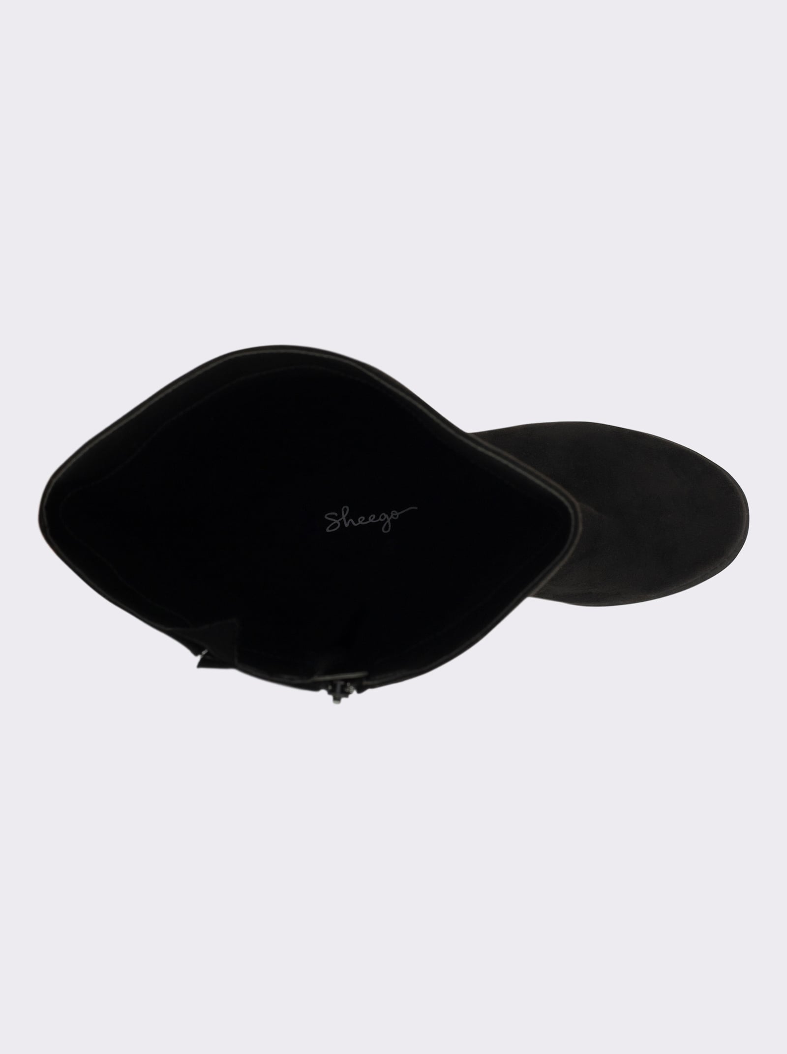 sheego Weitschaftstiefel in Wildleder-Optik, mit bezogenem Absatz - schwarz