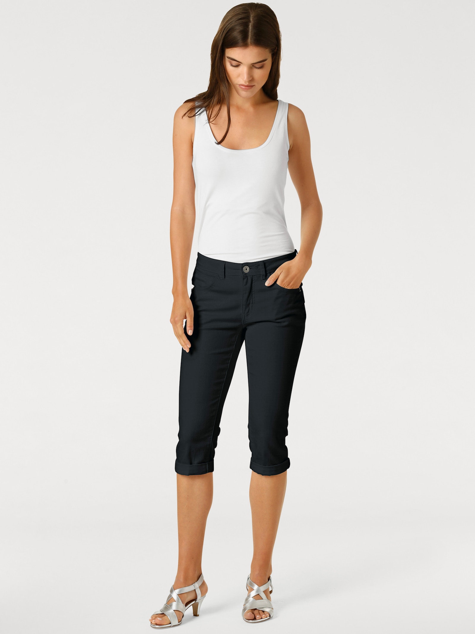 heine Bauchweg-Hose in Röhrenform - schwarz