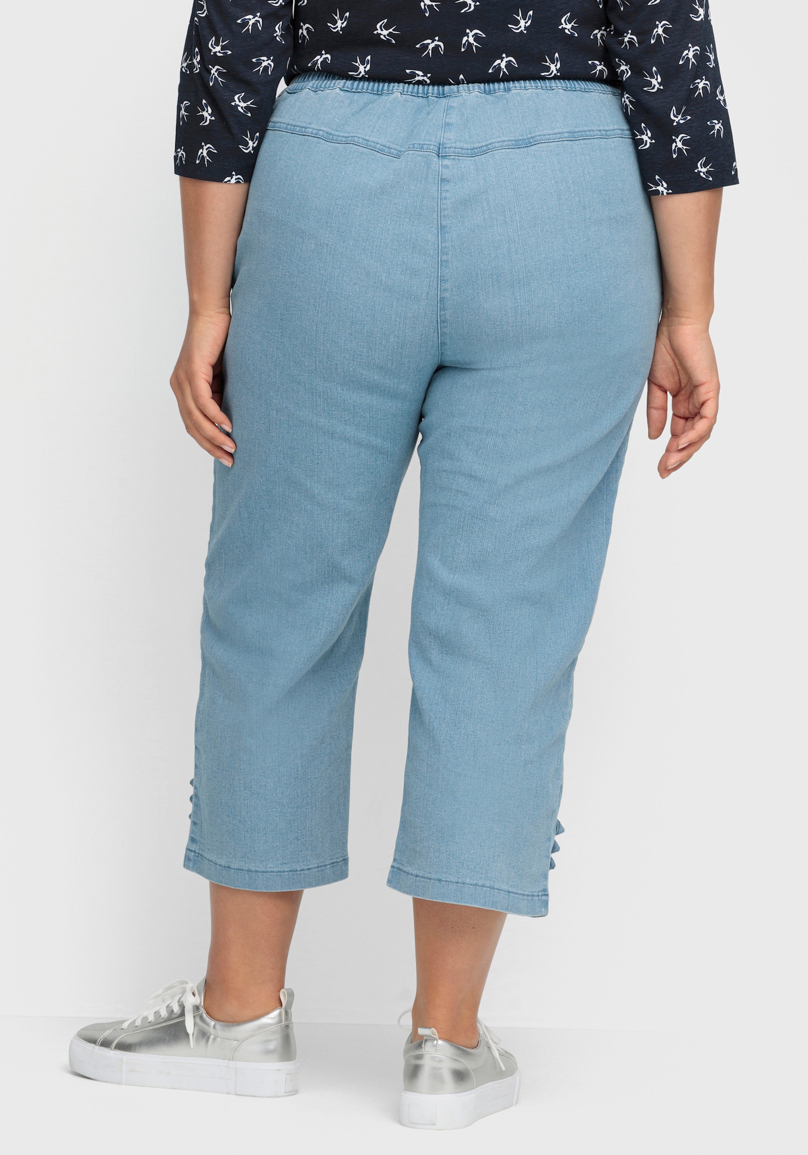 7/8-Jeans mit Zierriegel am Abschluss - blue-bleached