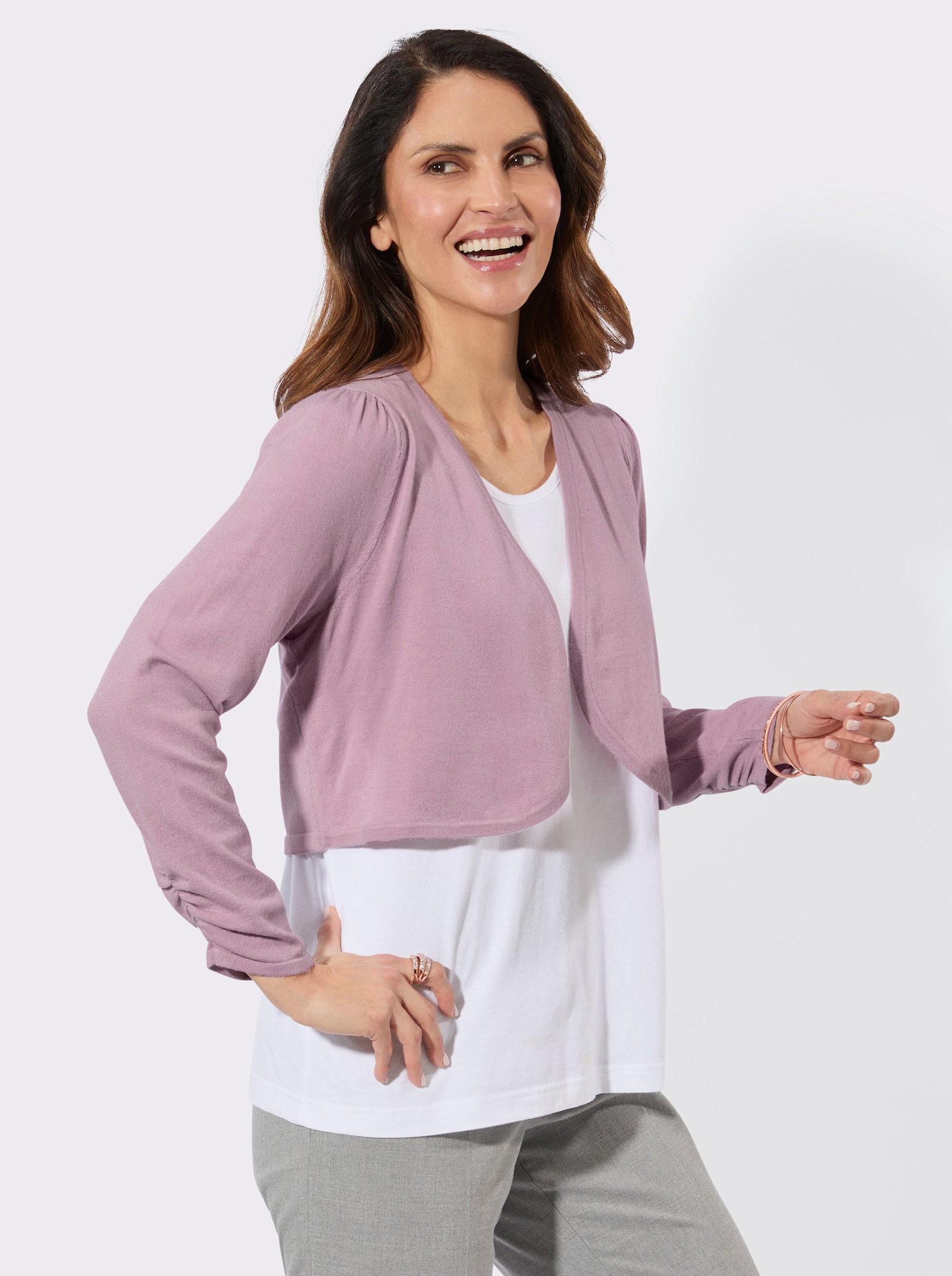 Bolero in offener Form - mauve