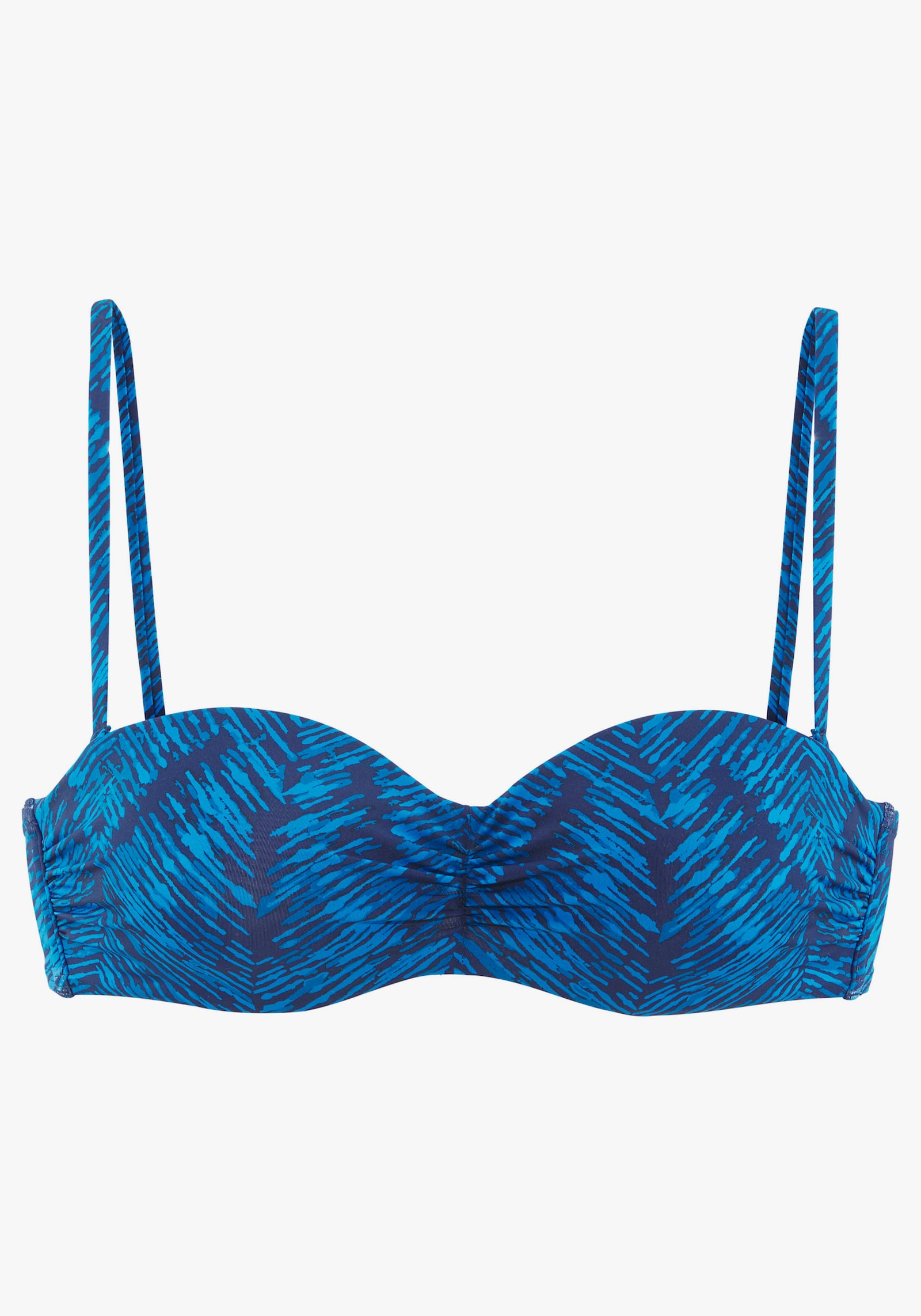 JETTE Bügel-Bandeau-Bikini-Top - marine bedruckt
