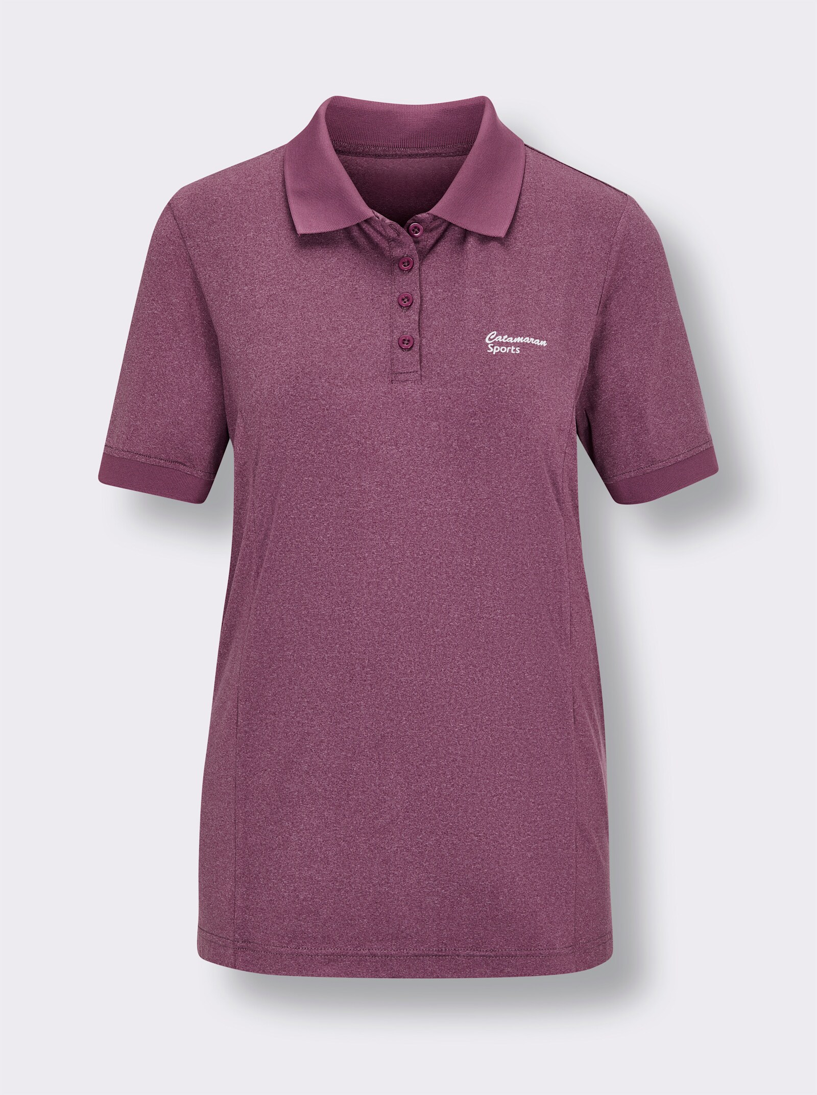 Catamaran Sports Funktionsshirt mit Seitenschlitzen - malve-meliert