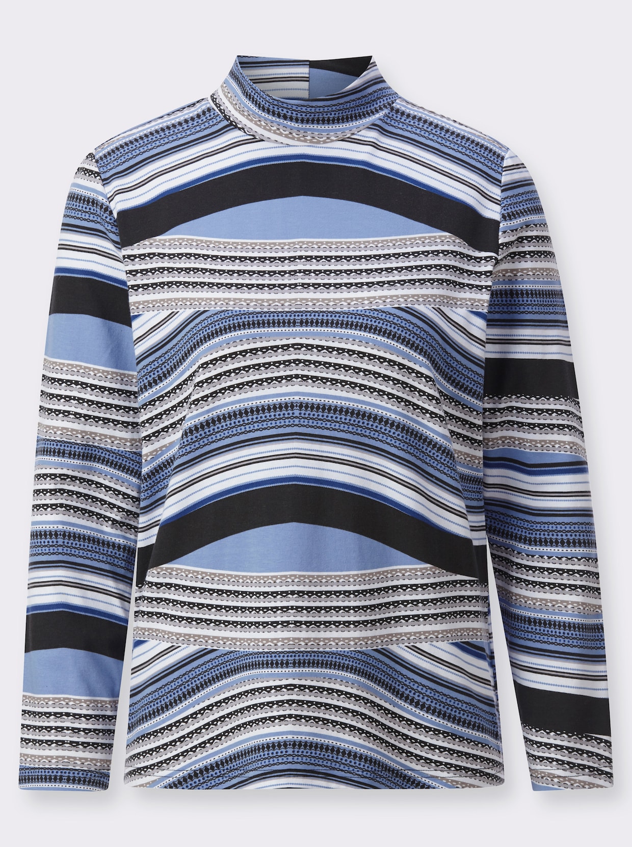 Shirt met opstaande kraag - bleu/grafiet bedrukt