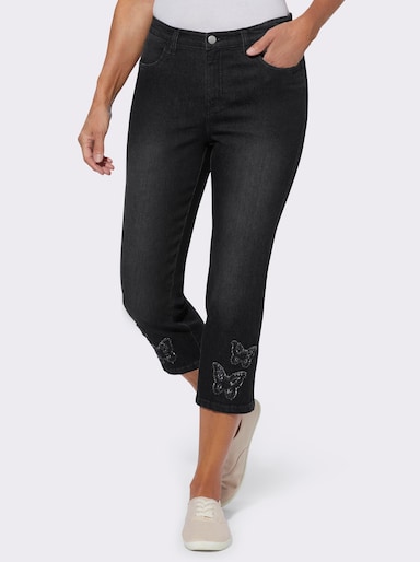 3/4-jeans - black denim