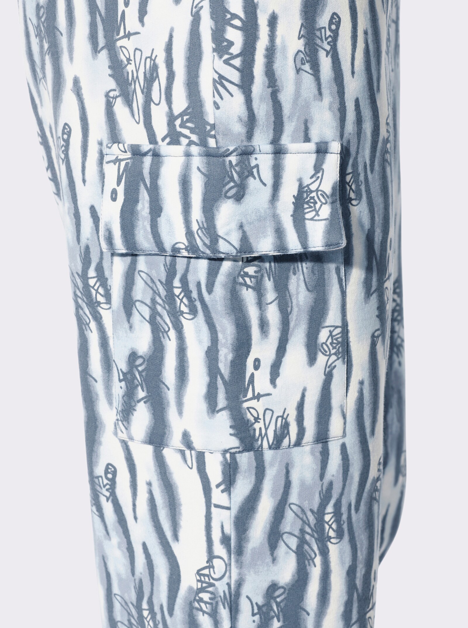 Sweathose im Druck-Dessin - rauchblau-taubenblau-gemustert