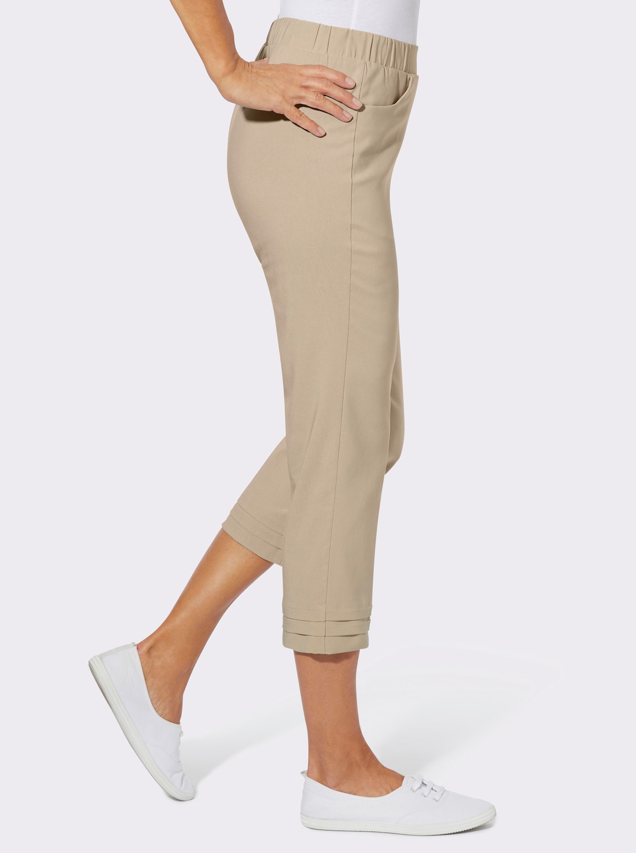 3/4-Hose mit Dehnbund - beige