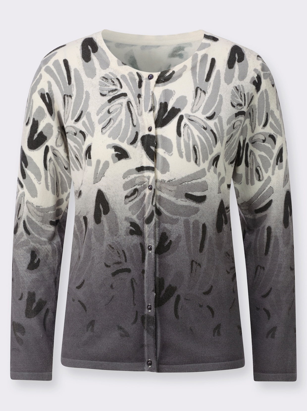 Cardigan - champagner-anthrazit-bedruckt