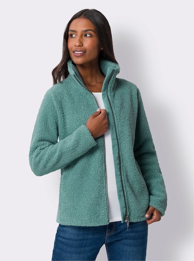 heine Freizeitjacke aus Teddy-Fleece - salbei
