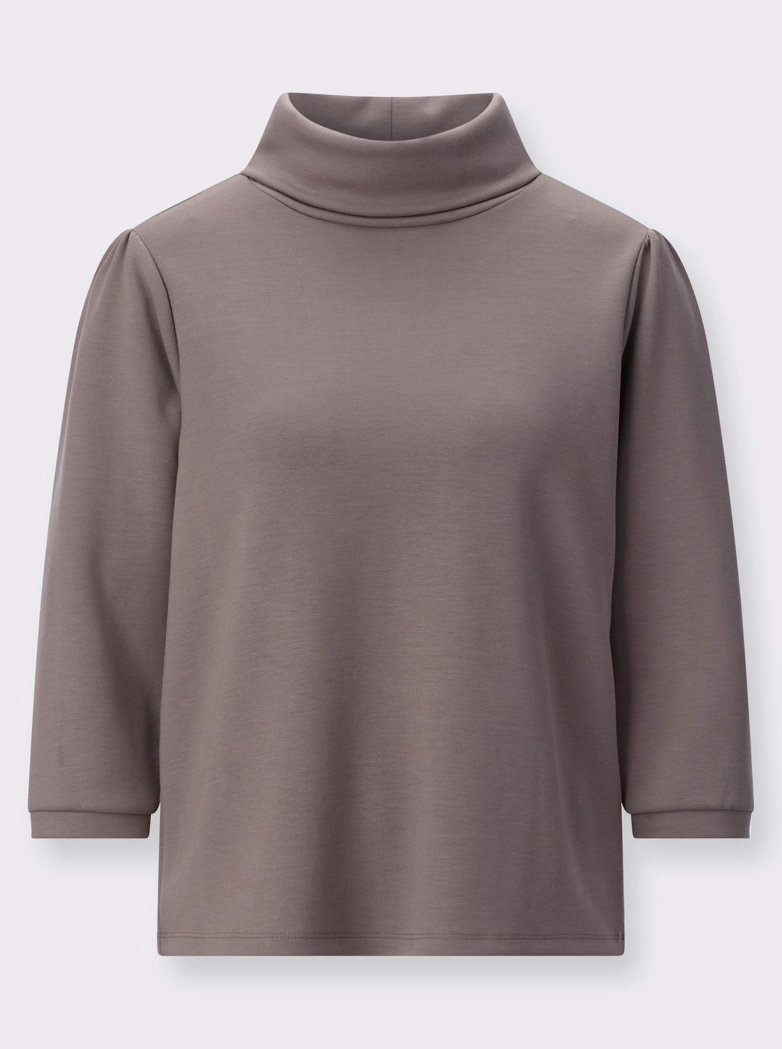  Sweatshirt mit Kellerfalte hinten - dunkeltaupe