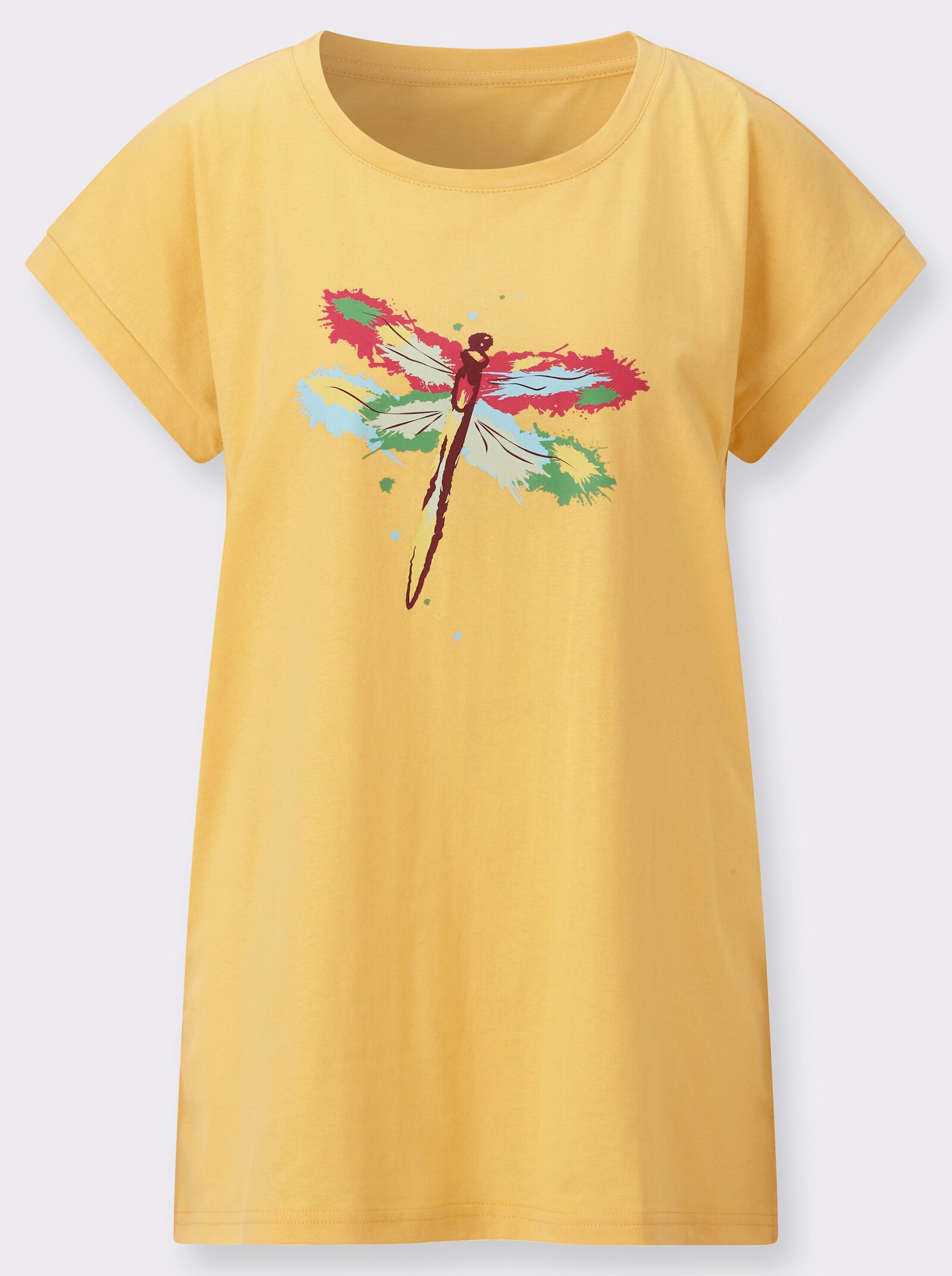 Longshirt mit Print - gelb