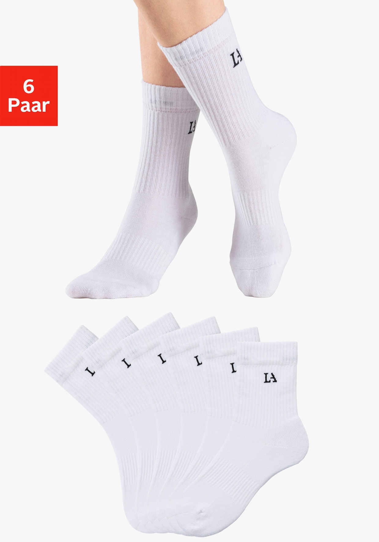 LASCANA ACTIVE Tennissocken - 6x weiß