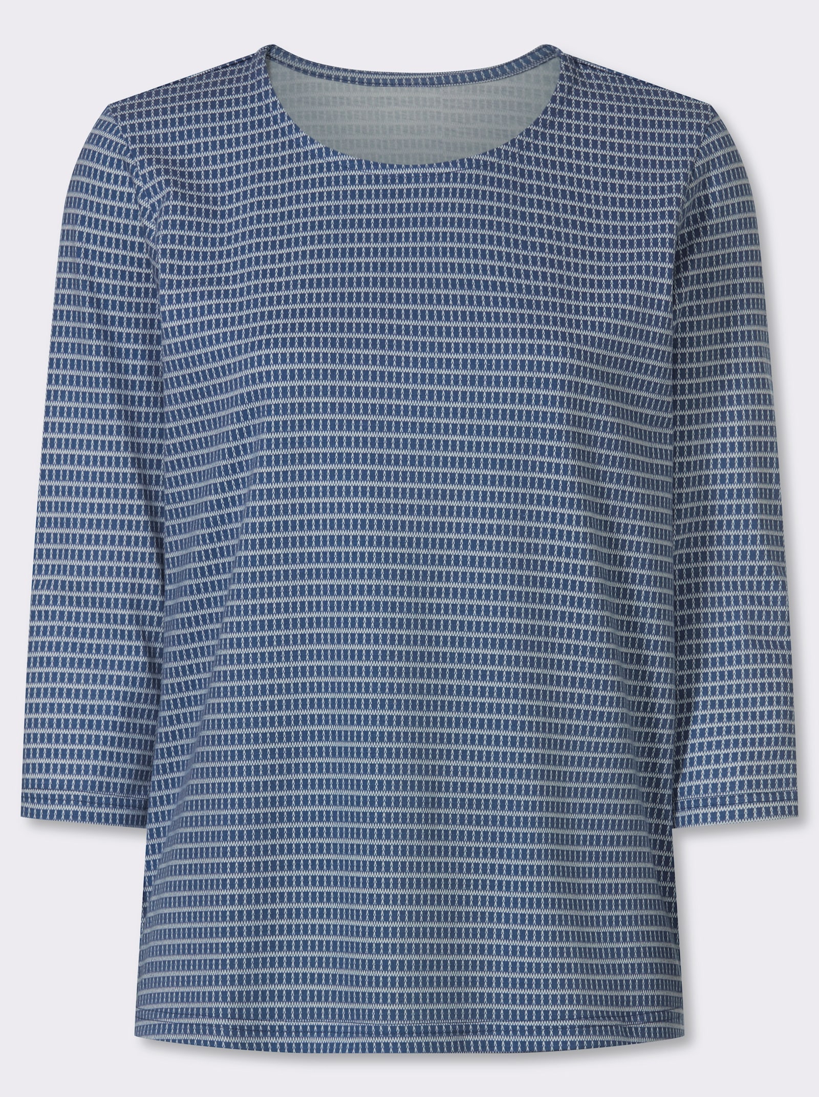 3/4-Arm-Shirt mit Minimal-Druck - jeansblau-ecru-bedruckt