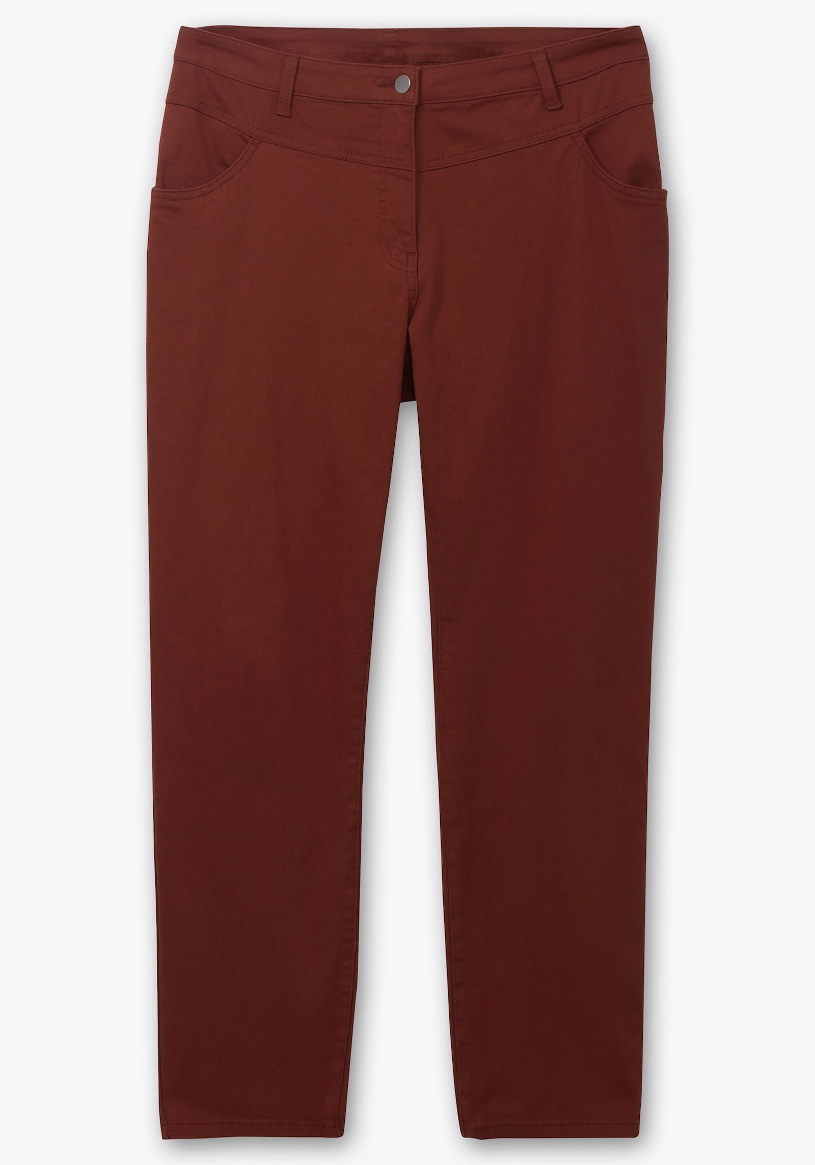 Stretch-Hose mit Passformsattel vorne und hinten - rotbraun