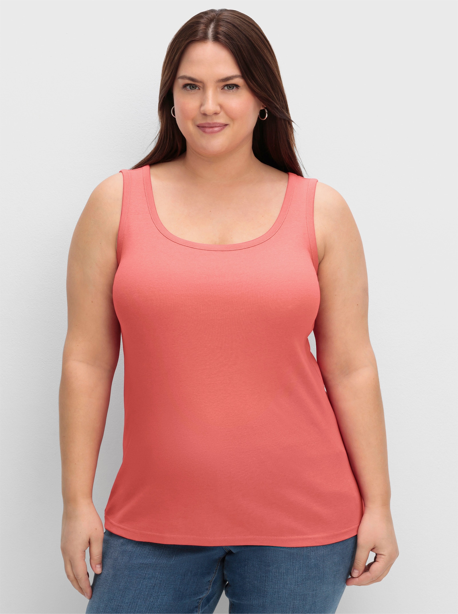 sheego Tanktop in Rippqualität - koralle