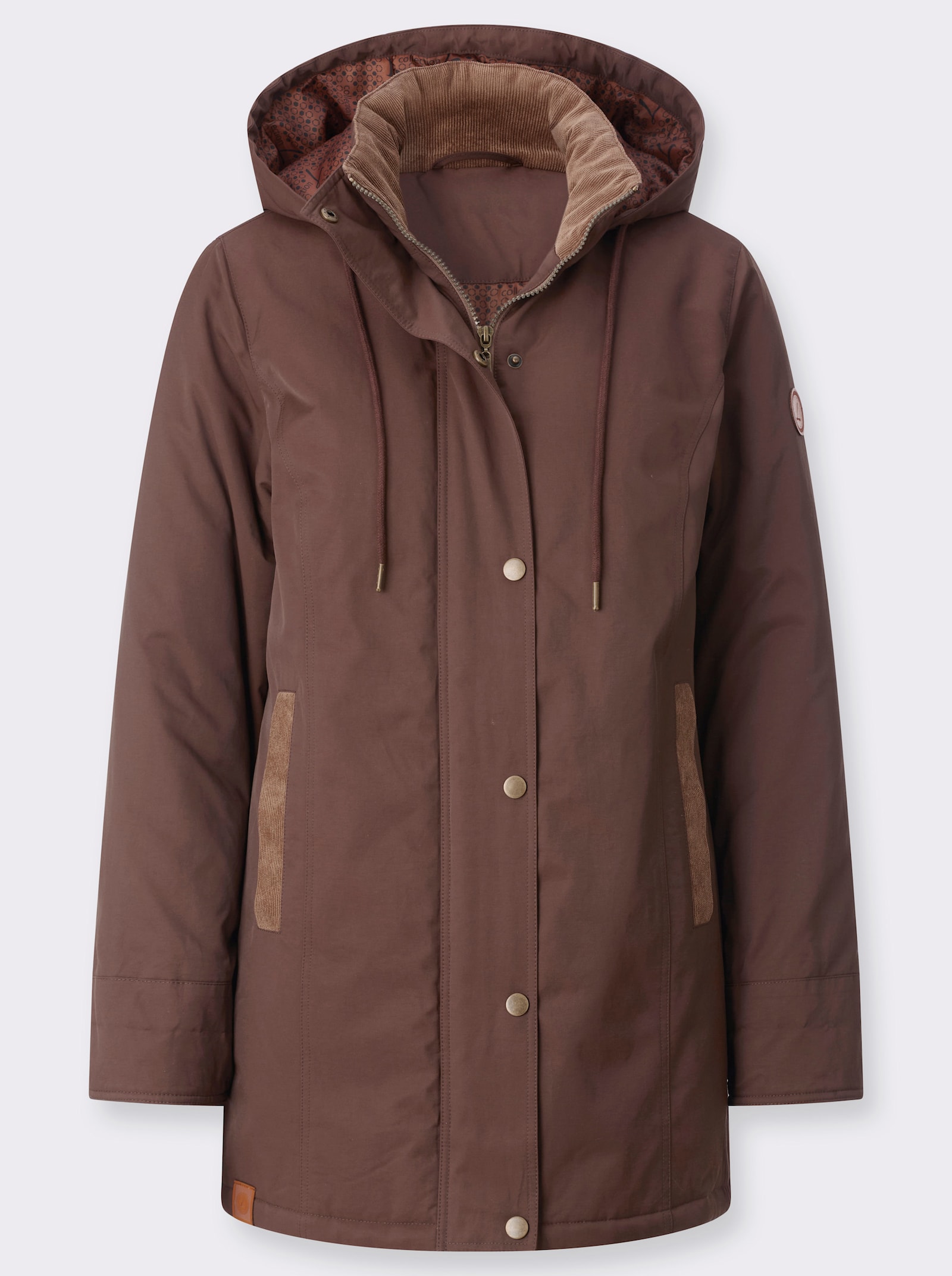 Canvasjacke mit Stehkragen - schoko