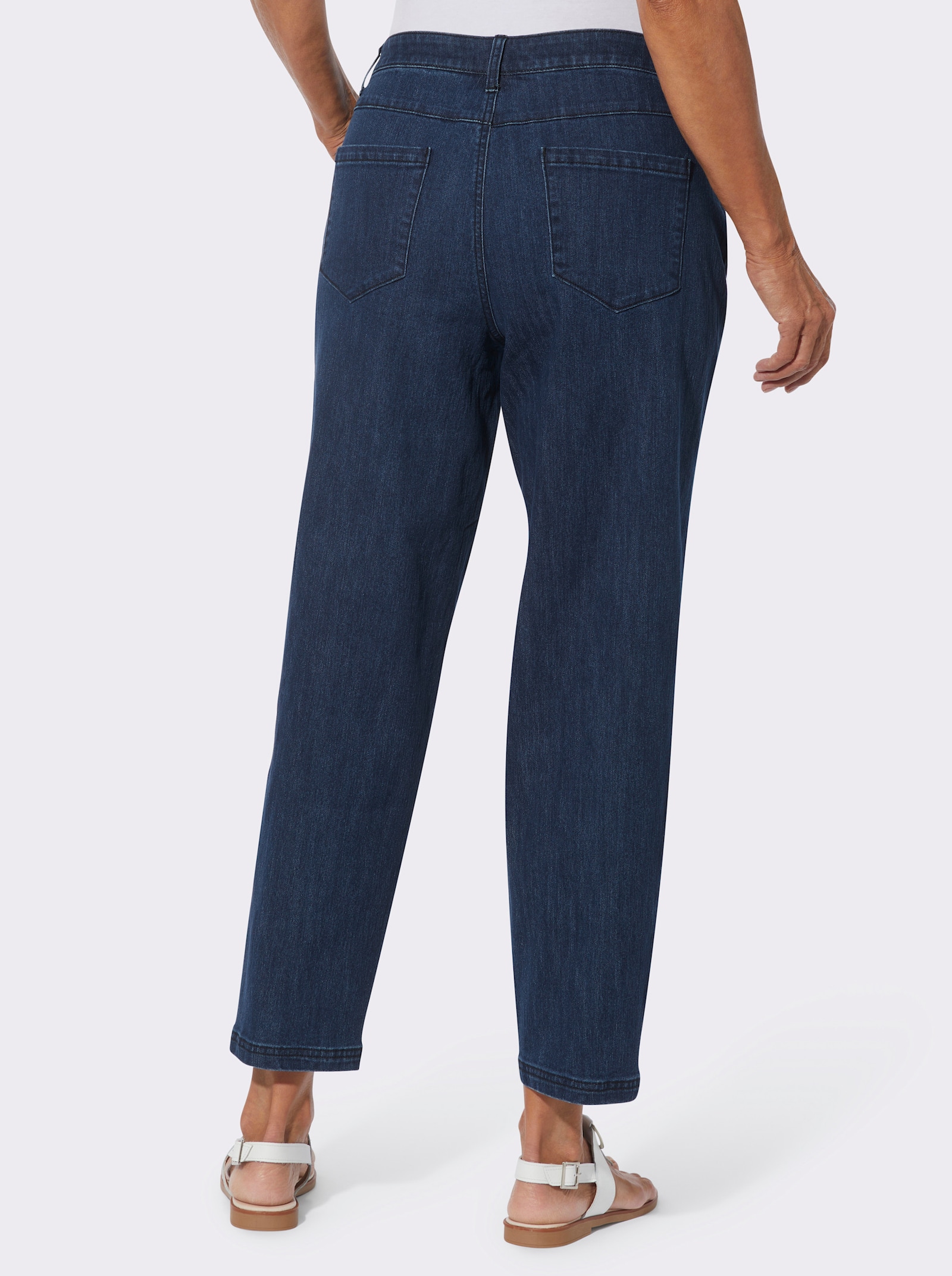 Jeans in Barrel-Form - darkblue-stone-washed