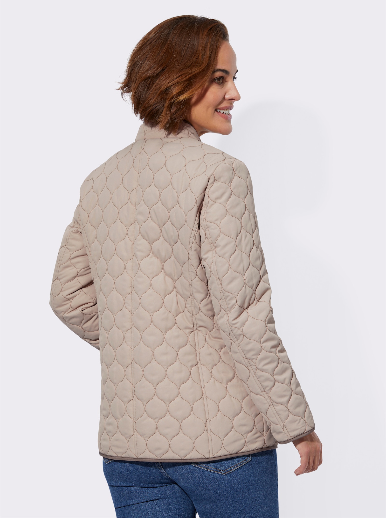 Steppjacke mit Kontrastpaspelierung - sesam