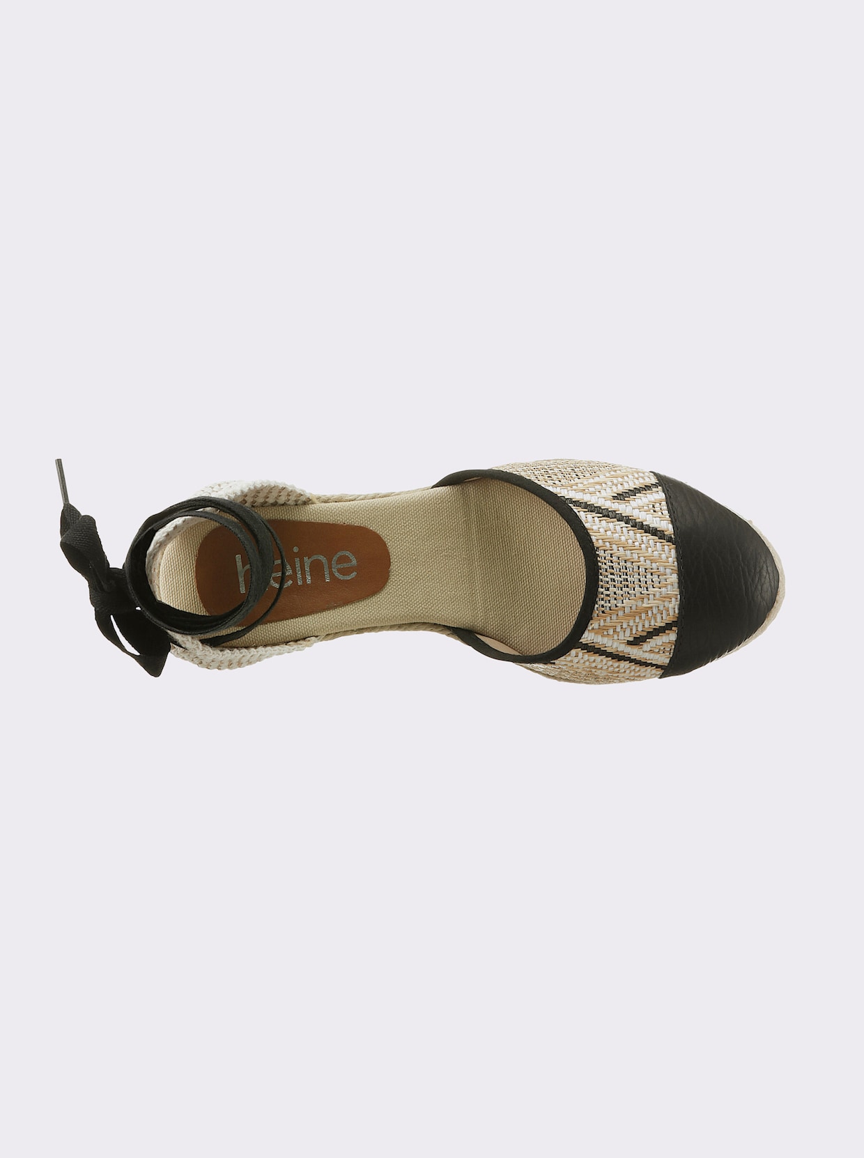 heine Sandaaltjes met sleehak - beige/zwart