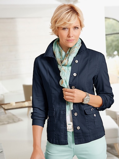 Jackenblazer in Denim-Optik - marine