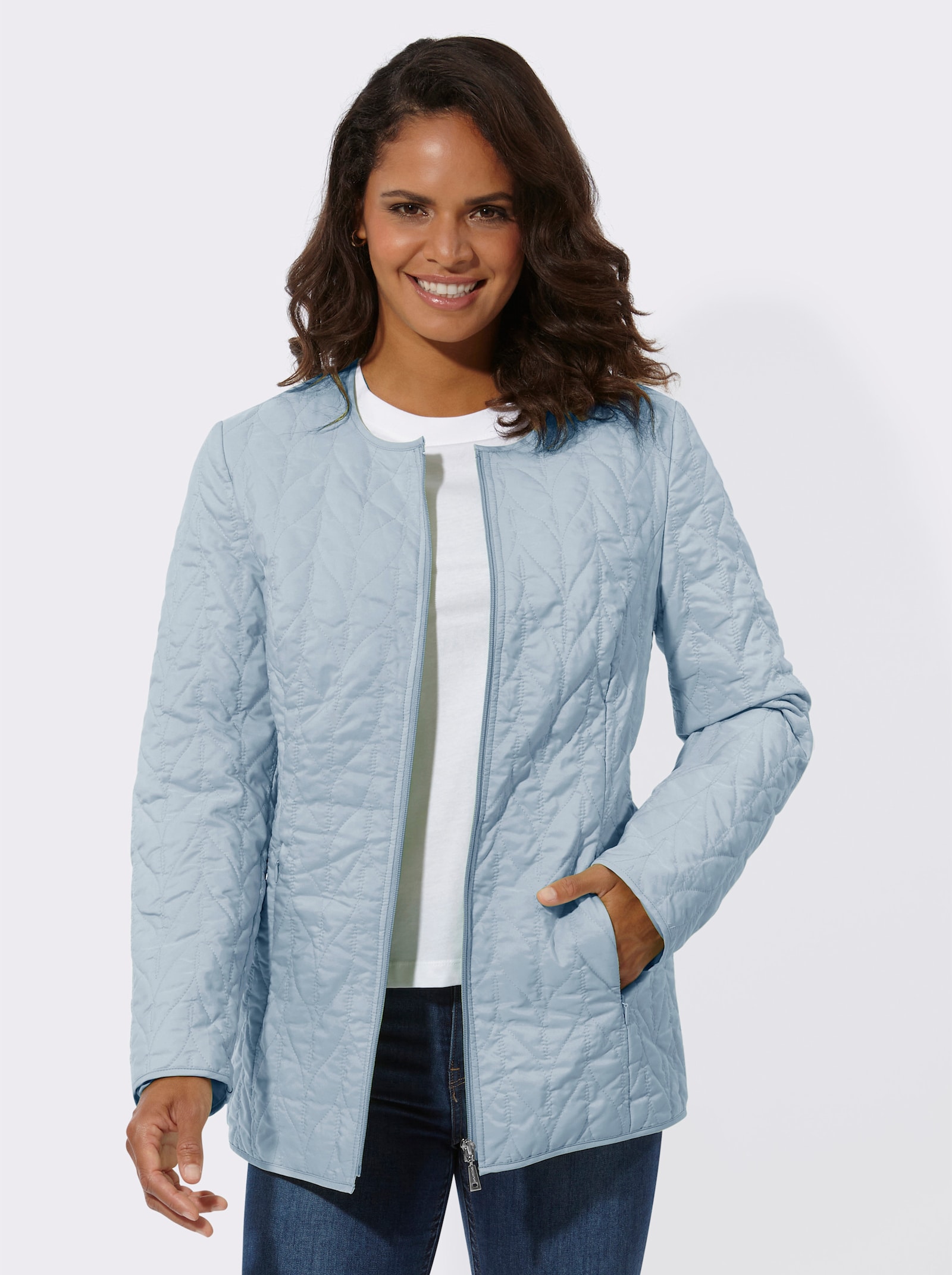 Steppjacke mit Innentasche - hellblau