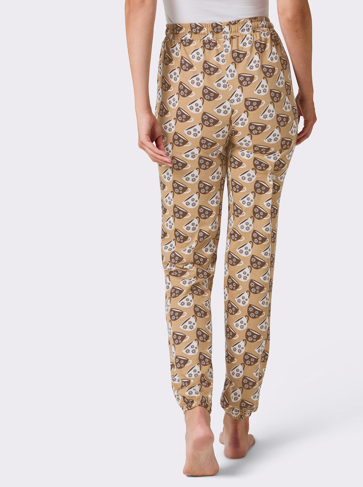 wäschepur Schlafanzug-Hose - camel-schoko-bedruckt