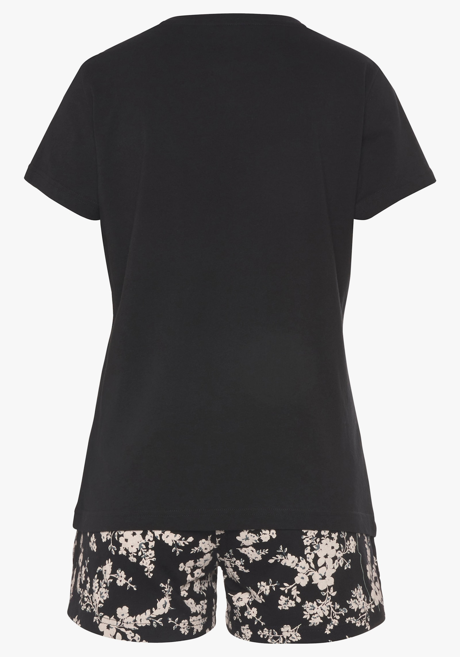 Vivance Dreams shortama - zwart/wit gebloemd