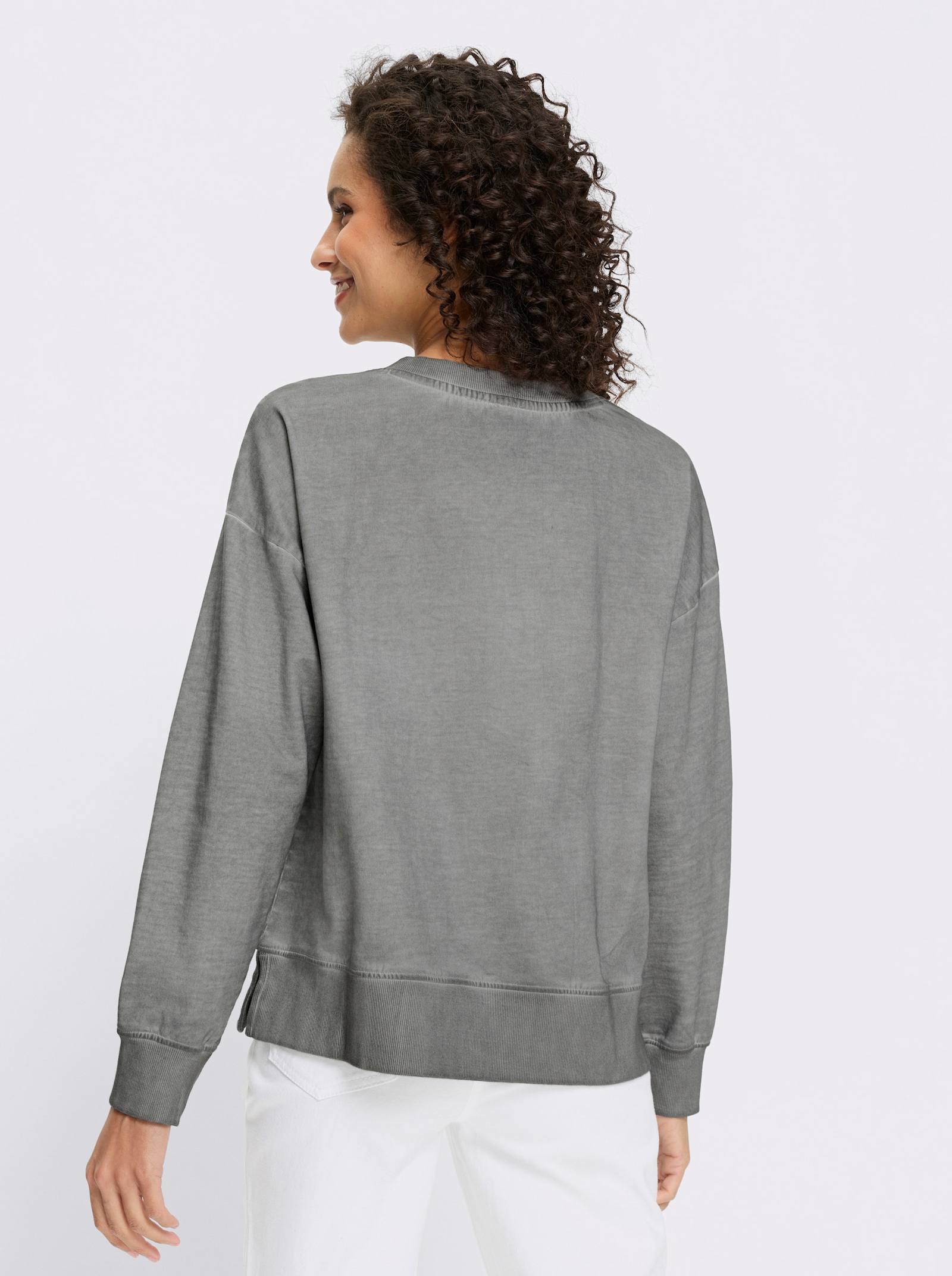 heine Sweatshirt mit Oil-dyed-Waschung - steingrau